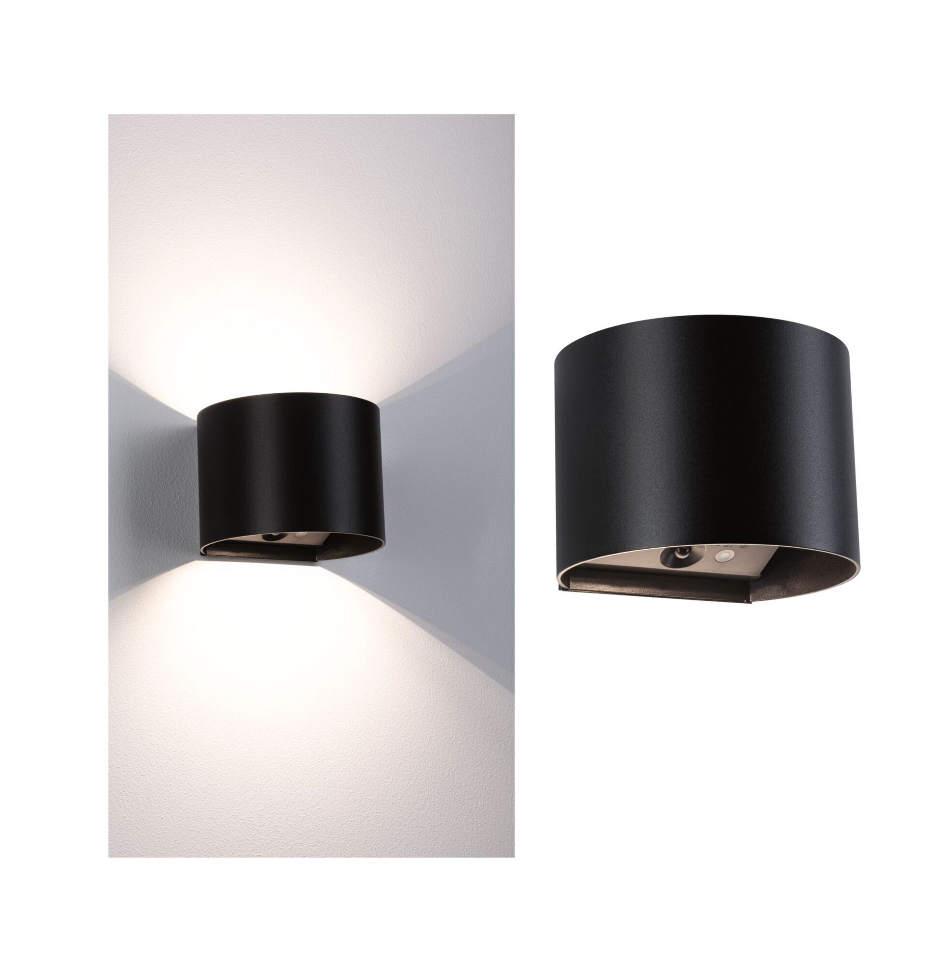 Levně PAULMANN LED nabíjecí nástěnné svítidlo Nyora IP44 3000K 135x120mm 2x1W černá