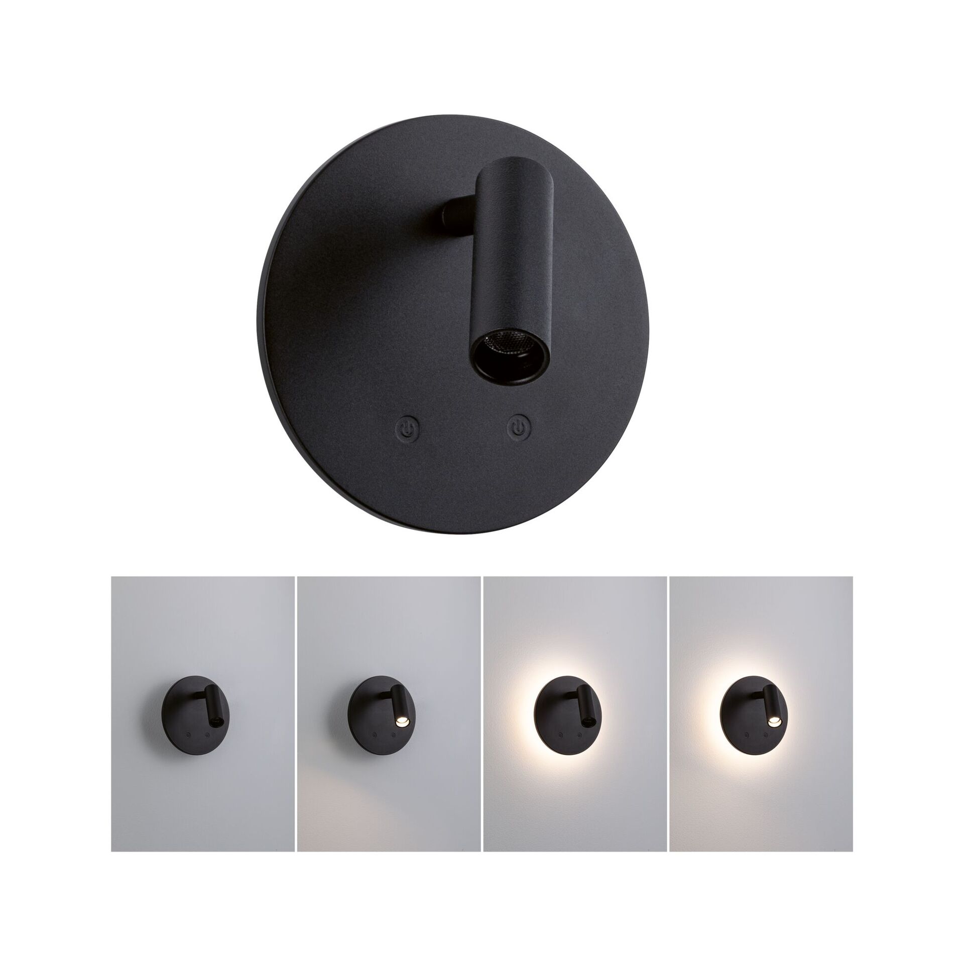 Levně PAULMANN LED nabíjecí nástěnné svítidlo Kiora 2700K / 3,7V 0,6W / 0,7W stmívatelné černá