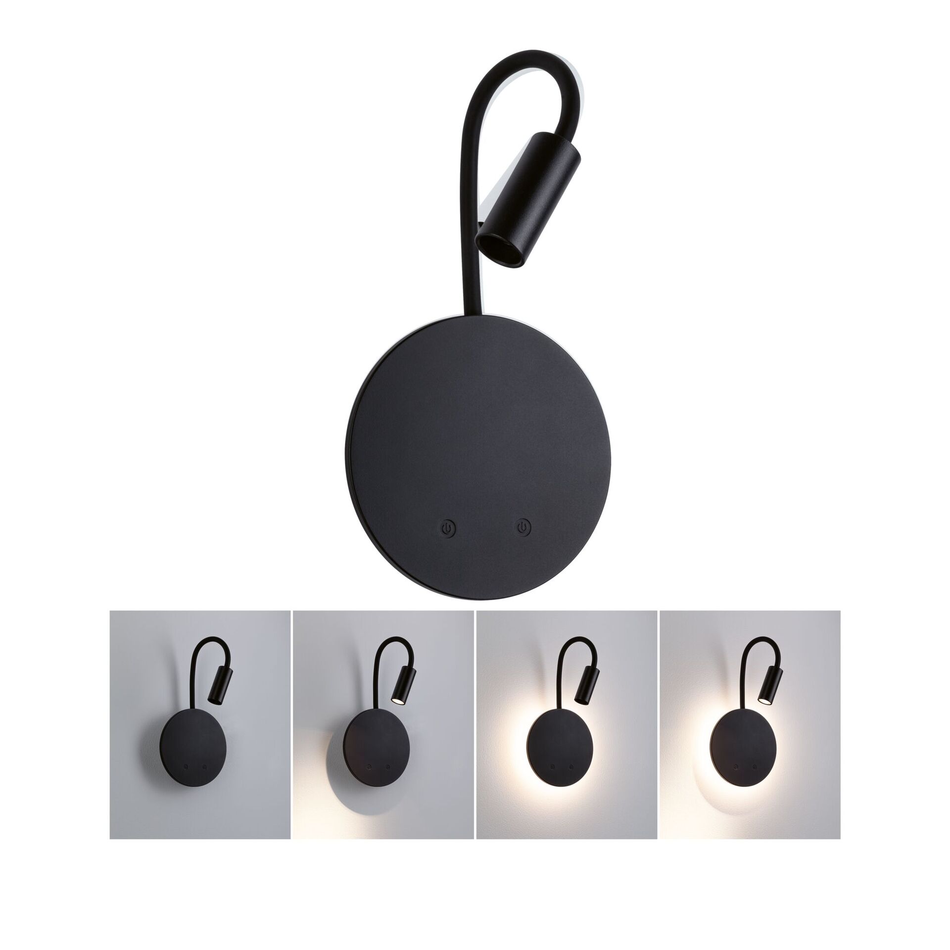 Levně PAULMANN LED nabíjecí nástěnné svítidlo Miora 2700K / 3,7V 0,6W / 0,7W stmívatelné černá