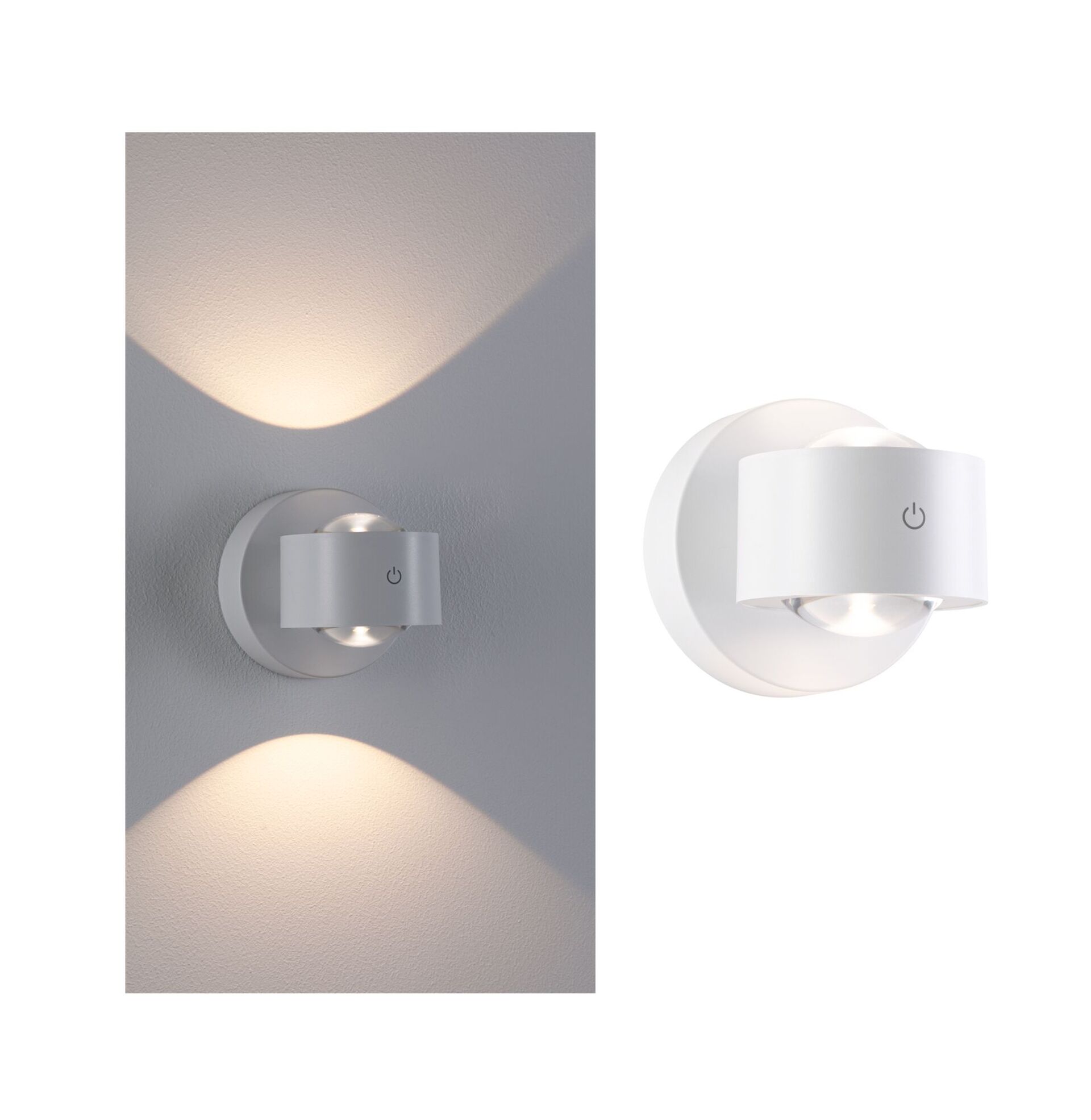 Levně PAULMANN LED nabíjecí nástěnné svítidlo Zorik IP44 stmívatelné 2700K 100mm 2x1,1W bílá