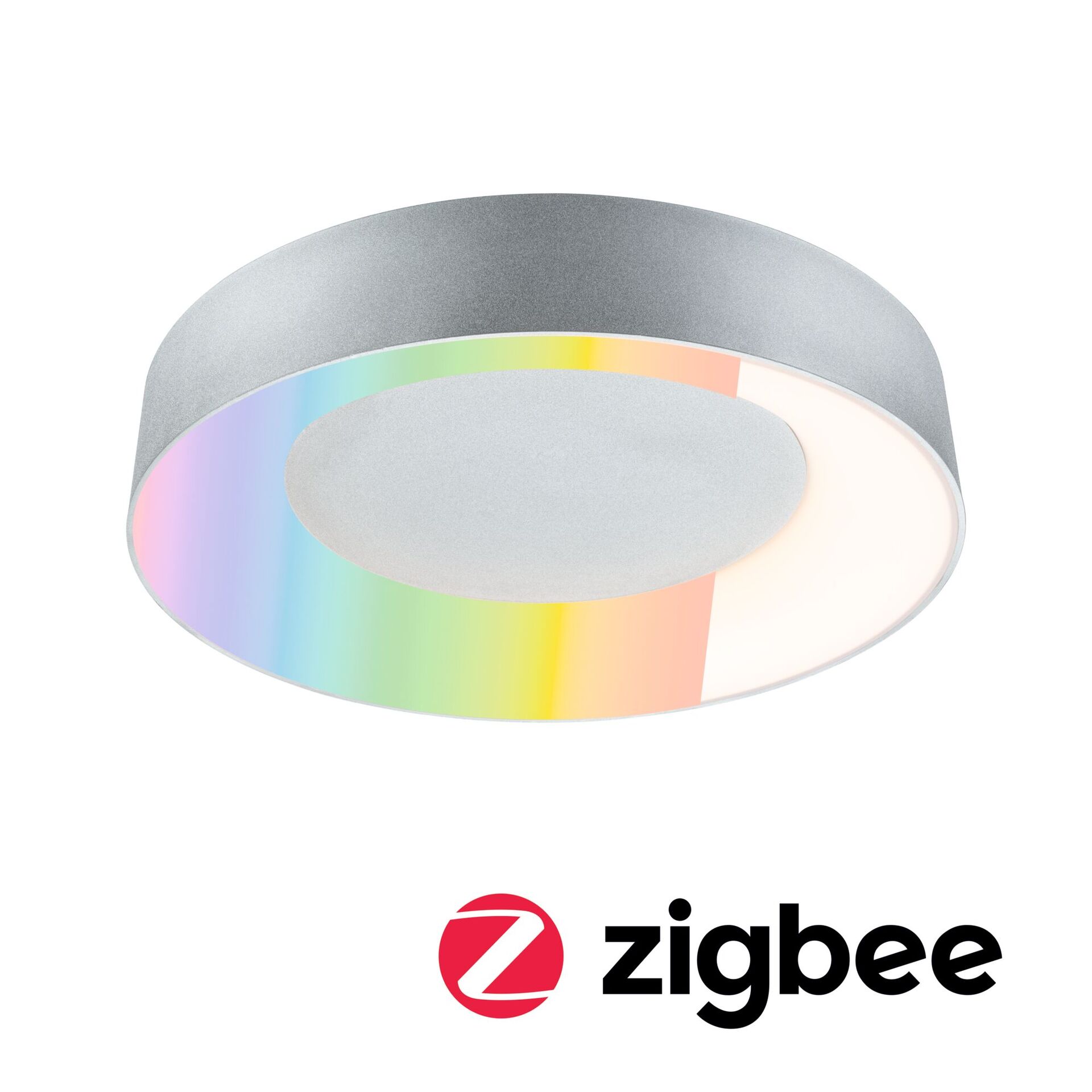 Levně PAULMANN LED stropní svítidlo Smart Home Zigbee 3.0 Casca IP44 RGBW+ 230V 20W hliník mat