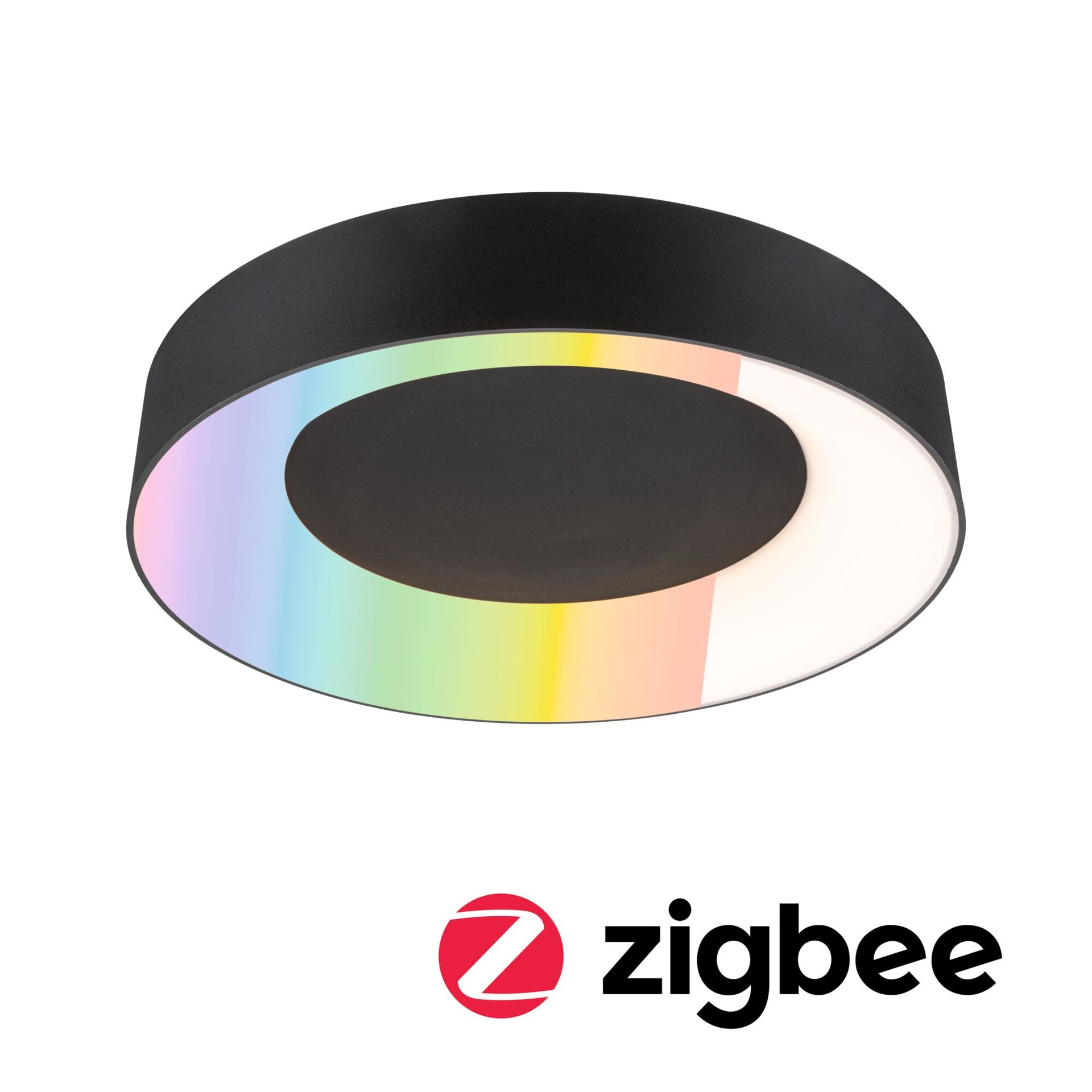 Levně PAULMANN LED stropní svítidlo Smart Home Zigbee 3.0 Casca IP44 RGBW+ 230V 20W černá mat