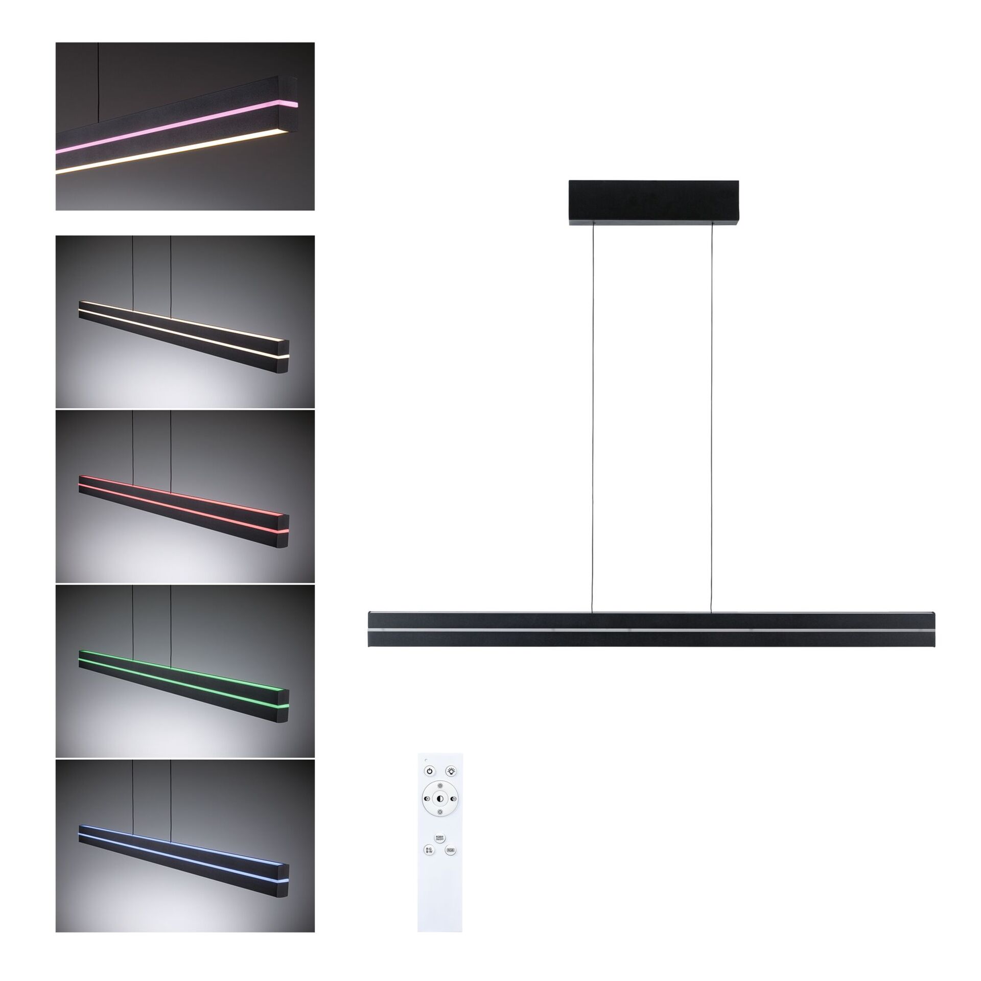 PAULMANN LED závěsné svítidlo Raiko RGBW+ stmívatelné / 19W / 6W černá