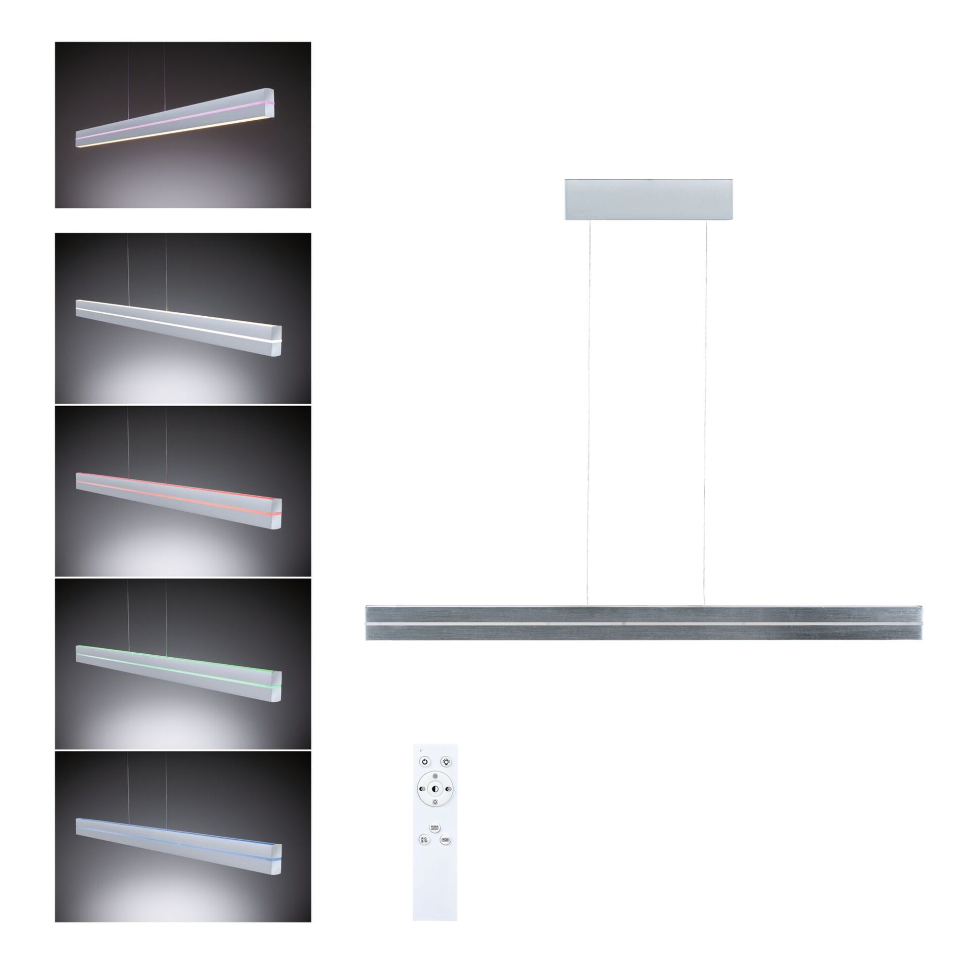 PAULMANN LED závěsné svítidlo Raiko RGBW+ stmívatelné / 19W / 6W stříbrná mat