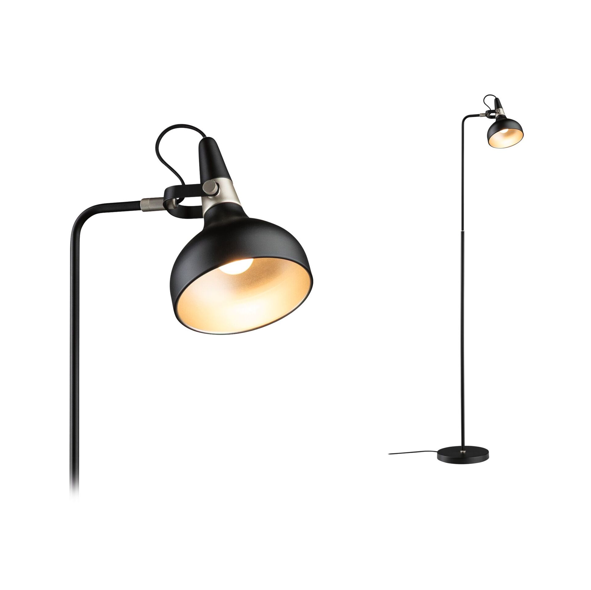Levně PAULMANN Stojací svítidlo Juna E14 max. 20W černá mat/šampaň kov