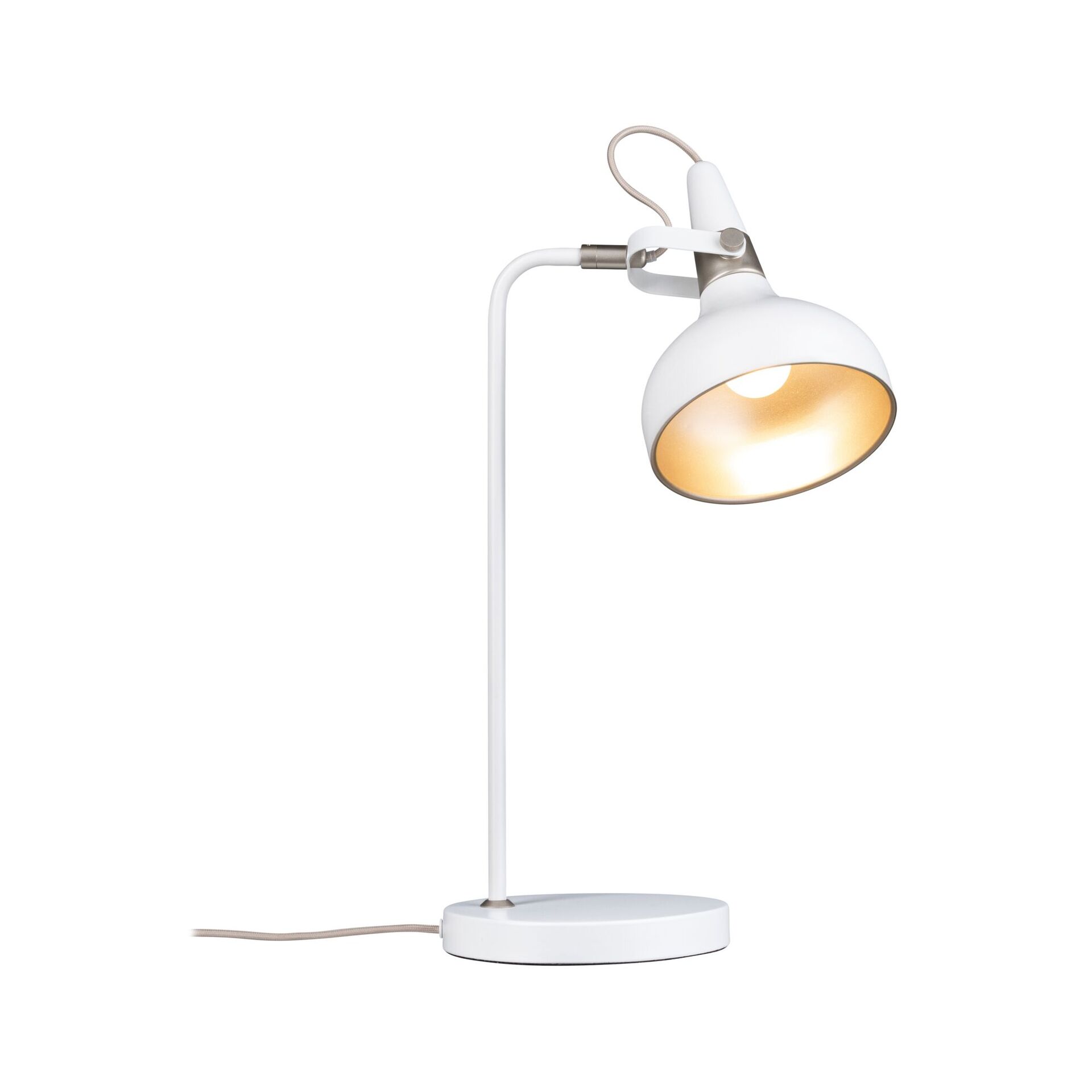 Levně PAULMANN Stolní lampa Juna E14 max. 20W bílá mat, šampaň kov