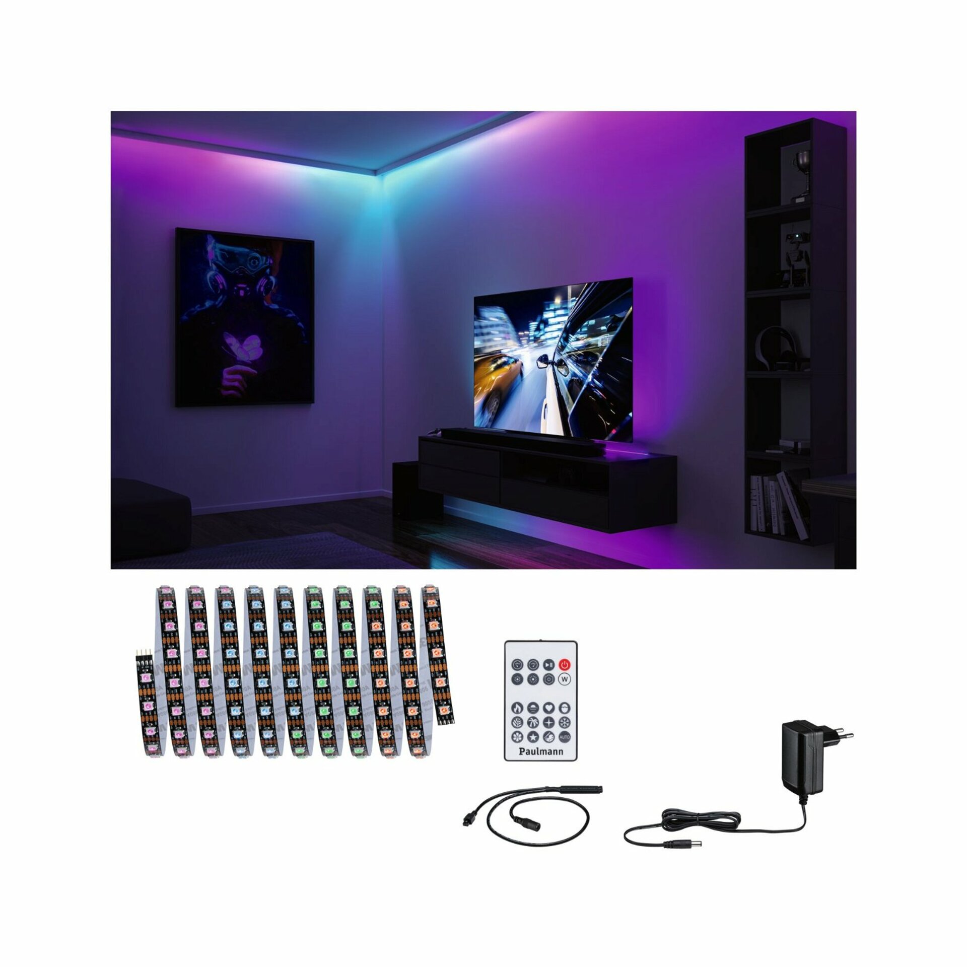 PAULMANN EntertainLED LED pásek Dynamic RGB 3m 5W 60LEDs/m RGB+ 10VA