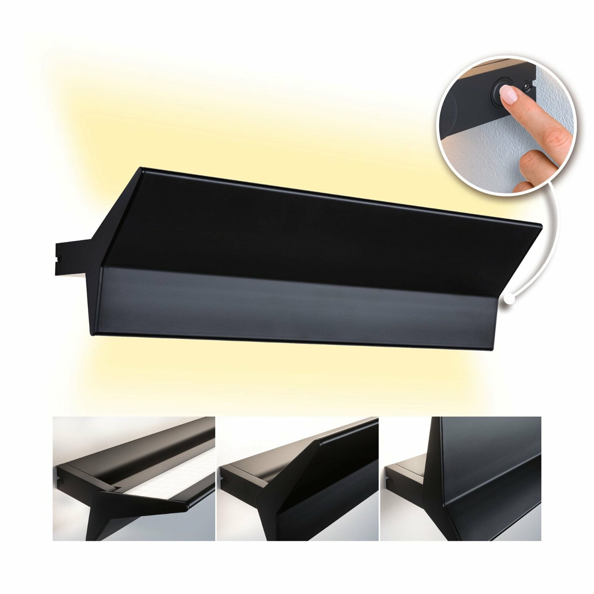 PAULMANN LED nástěnné svítidlo 3-krokové-stmívatelné Stine 2700K / 230V 13 / 1x4W stmívatelné černá mat