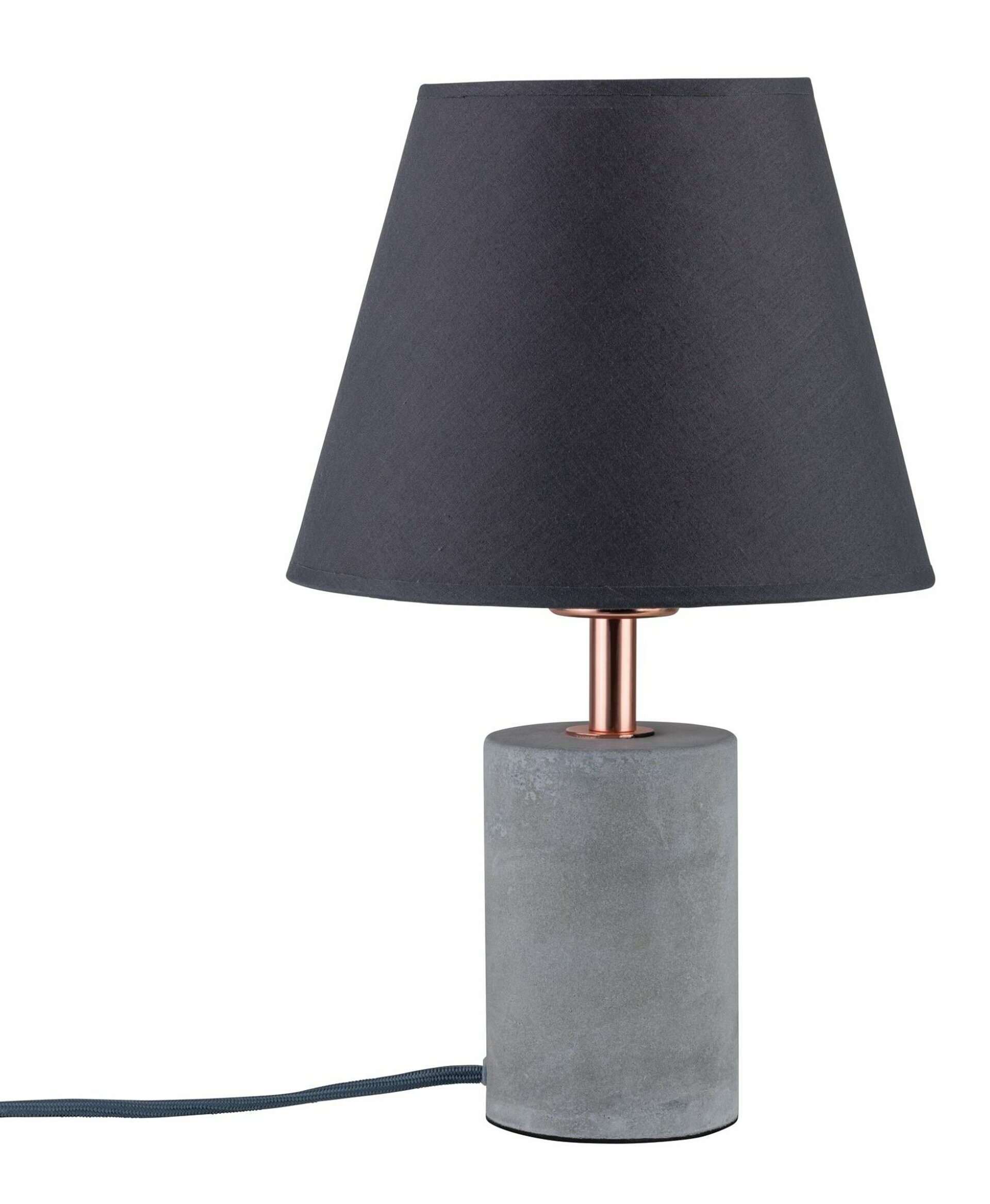 Paulmann stolní lampa Neordic Tem 1-ramenné látkový širm bílá/měď/beton 796.22 P 79622