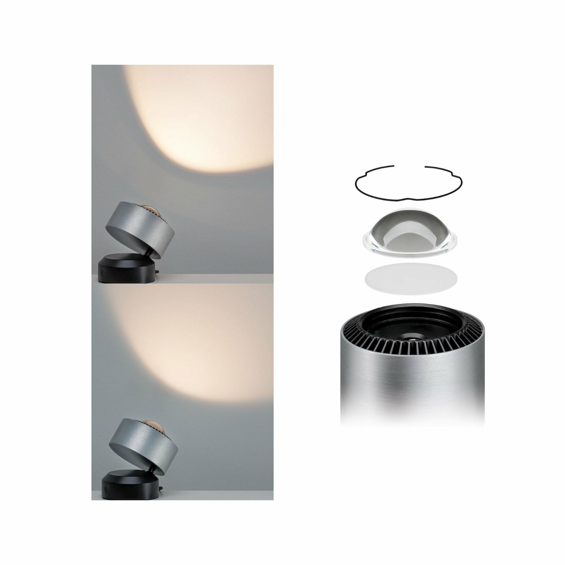Levně PAULMANN LED stolní lampa Aldan 3,5W černá/hliník kartáčovaný stmívatelné 797.18 P 79718