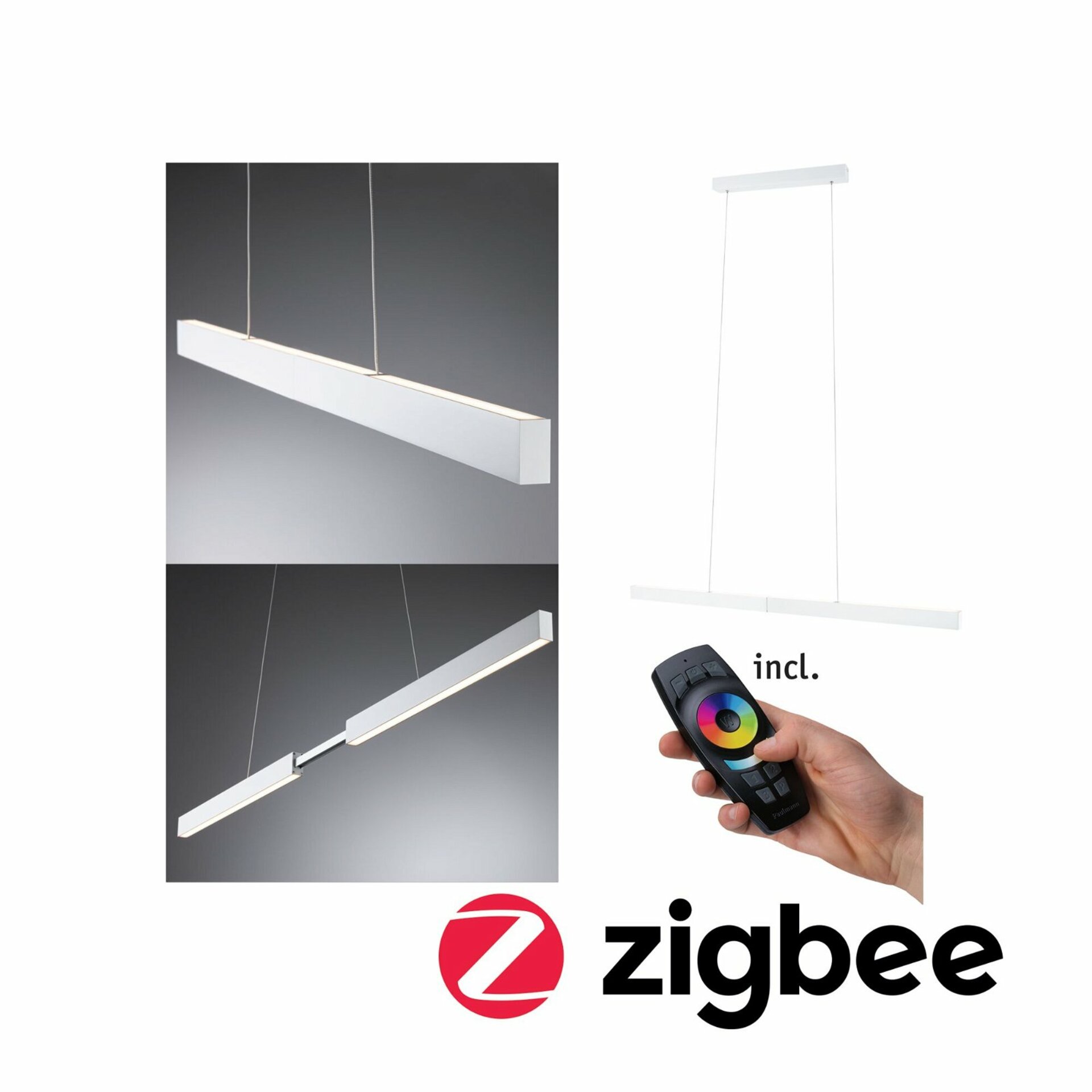 PAULMANN LED závěsné svítidlo Smart Home Zigbee Aptare 2700K 2x18 / 1x18W bílá mat stmívatelné