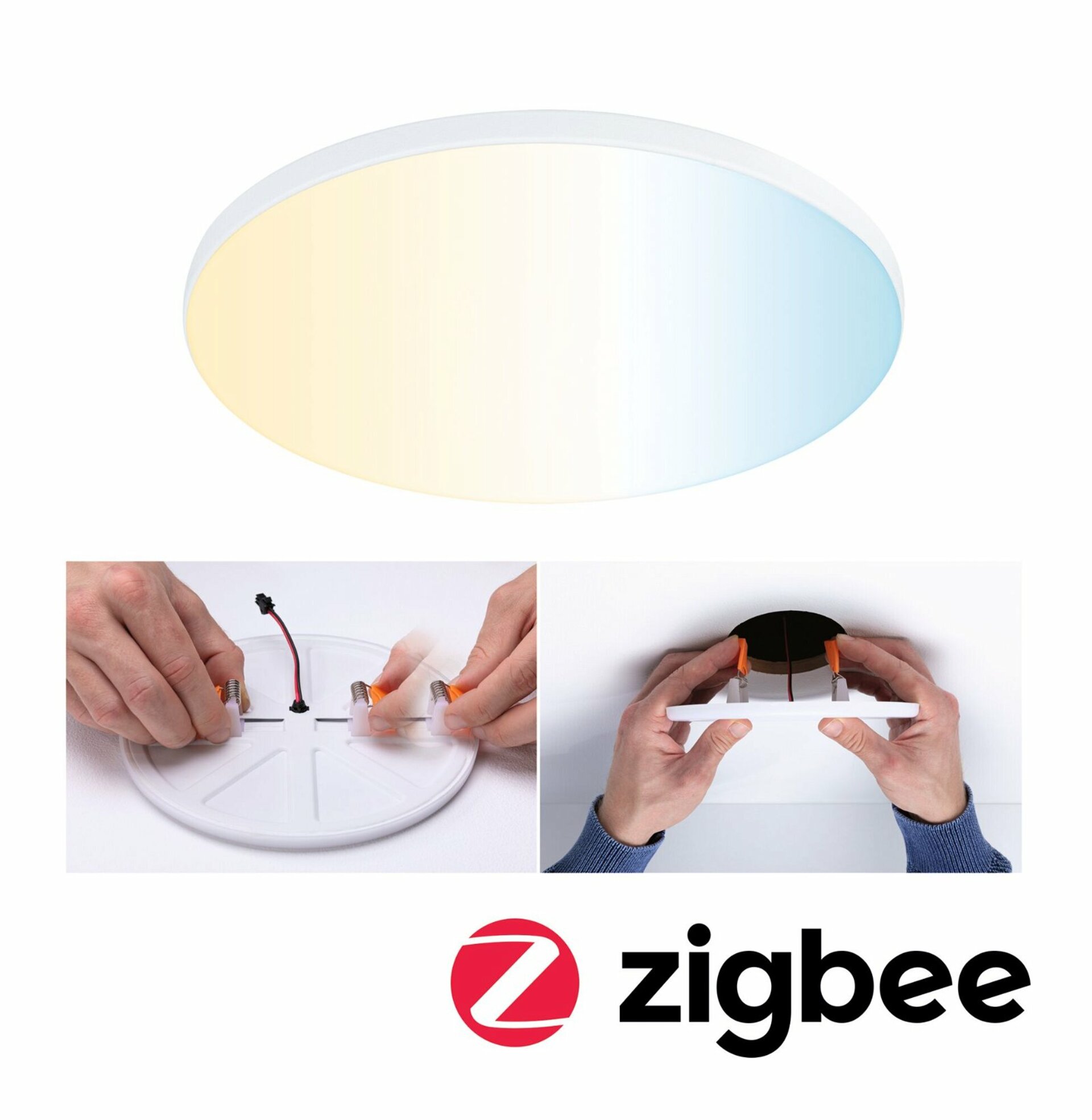 PAULMANN VariFit LED vestavné svítidlo Smart Home Zigbee Veluna Edge IP44 kruhové 160mm měnitelná bílá bílá stmívatelné