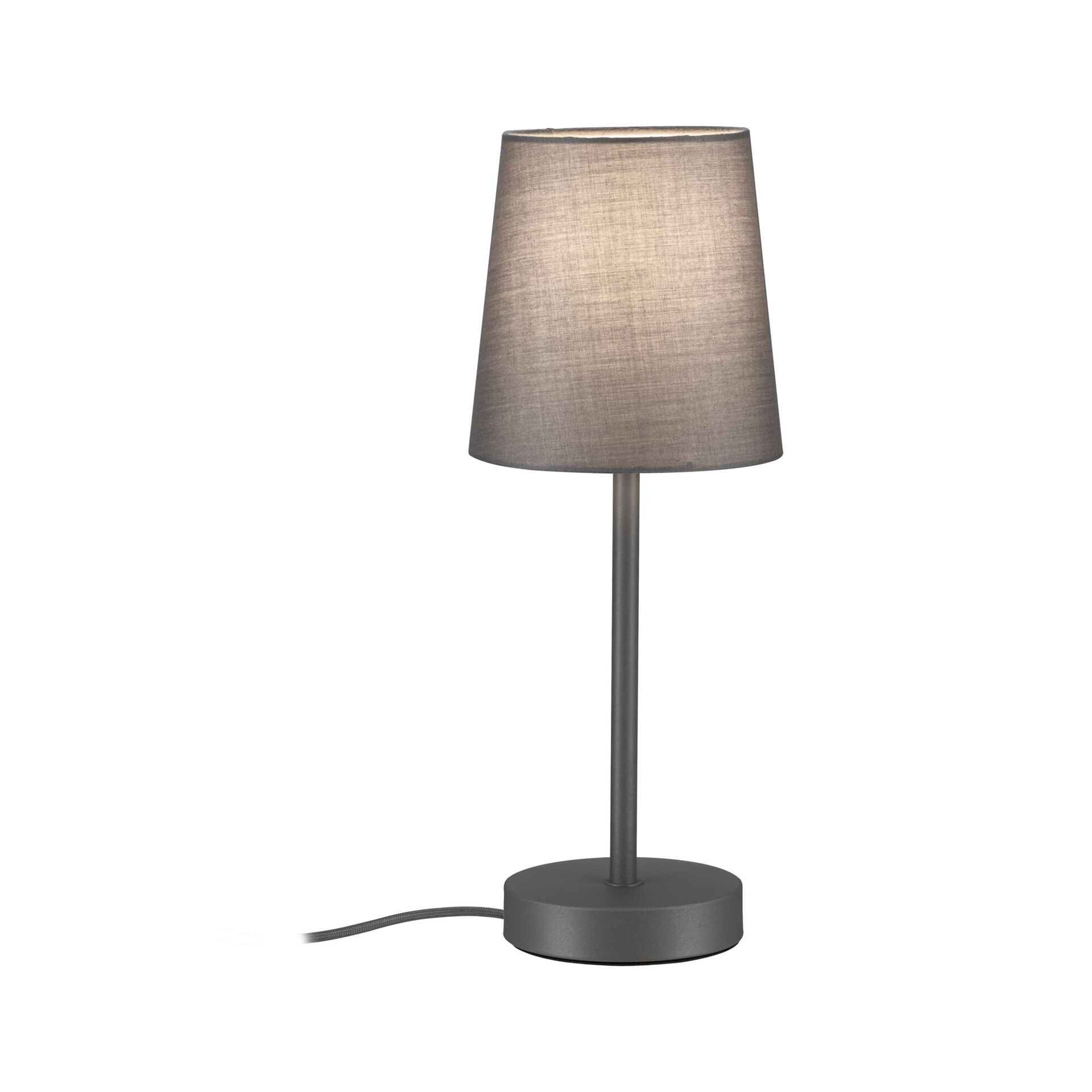 Levně PAULMANN Stolní lampa Stellan II E27 max. 20W šedá kov/látka