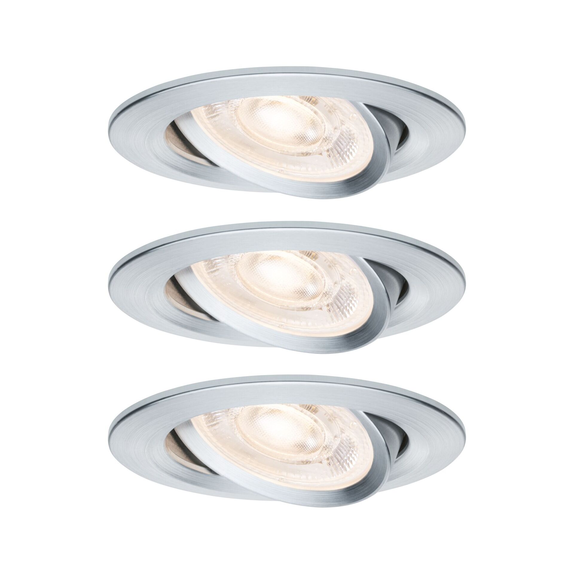 Levně PAULMANN LED vestavné svítidlo Nova GU10 Flat výklopné 3x4,9W 230V 2700K hliník broušený
