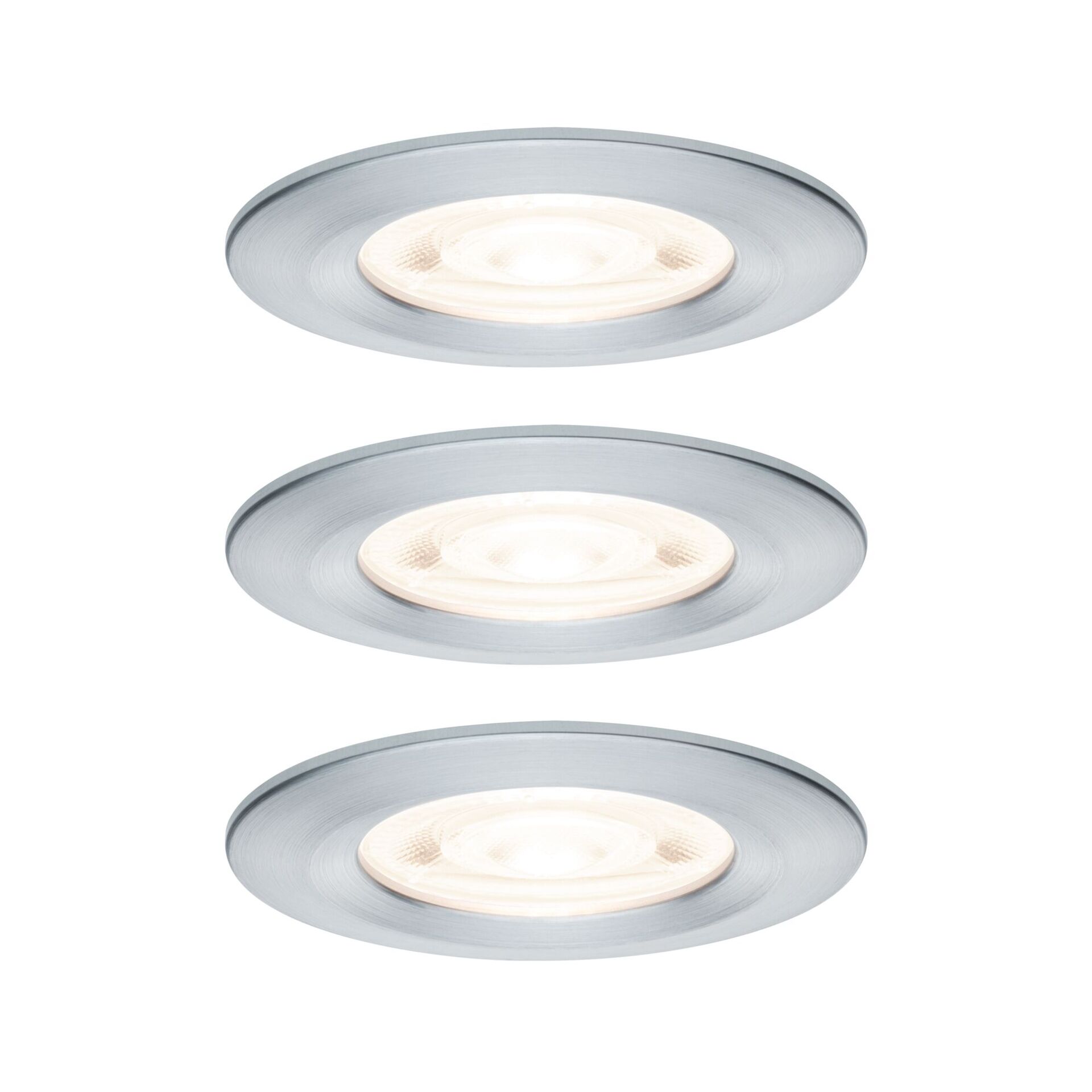 Levně PAULMANN LED vestavné svítidlo Nova GU10 Flat nevýklopné IP44 3x4,9W 230V 2700K hliník broušený
