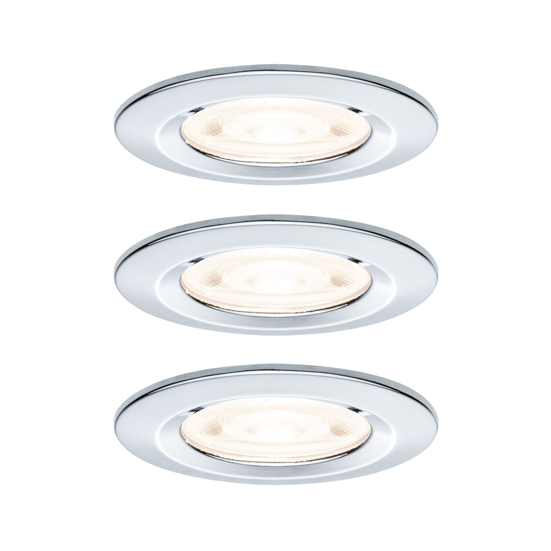 Levně PAULMANN LED vestavné svítidlo Nova GU10 Flat nevýklopné IP44 3x4,9W 230V 2700K chrom
