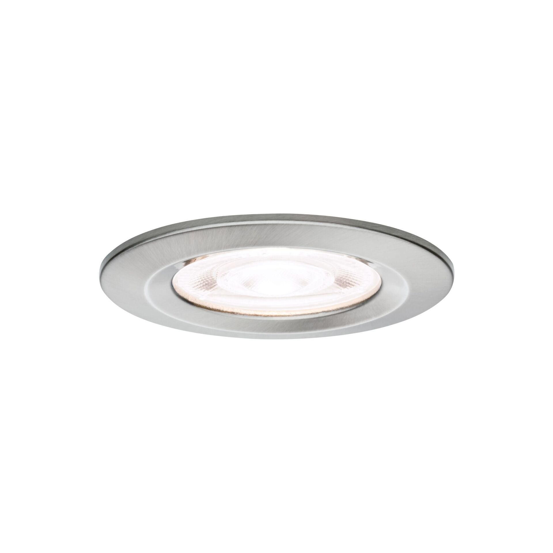 Levně PAULMANN LED vestavné svítidlo Nova GU10 Flat nevýklopné IP44 4,9W 230V 4000K kov kartáčovaný