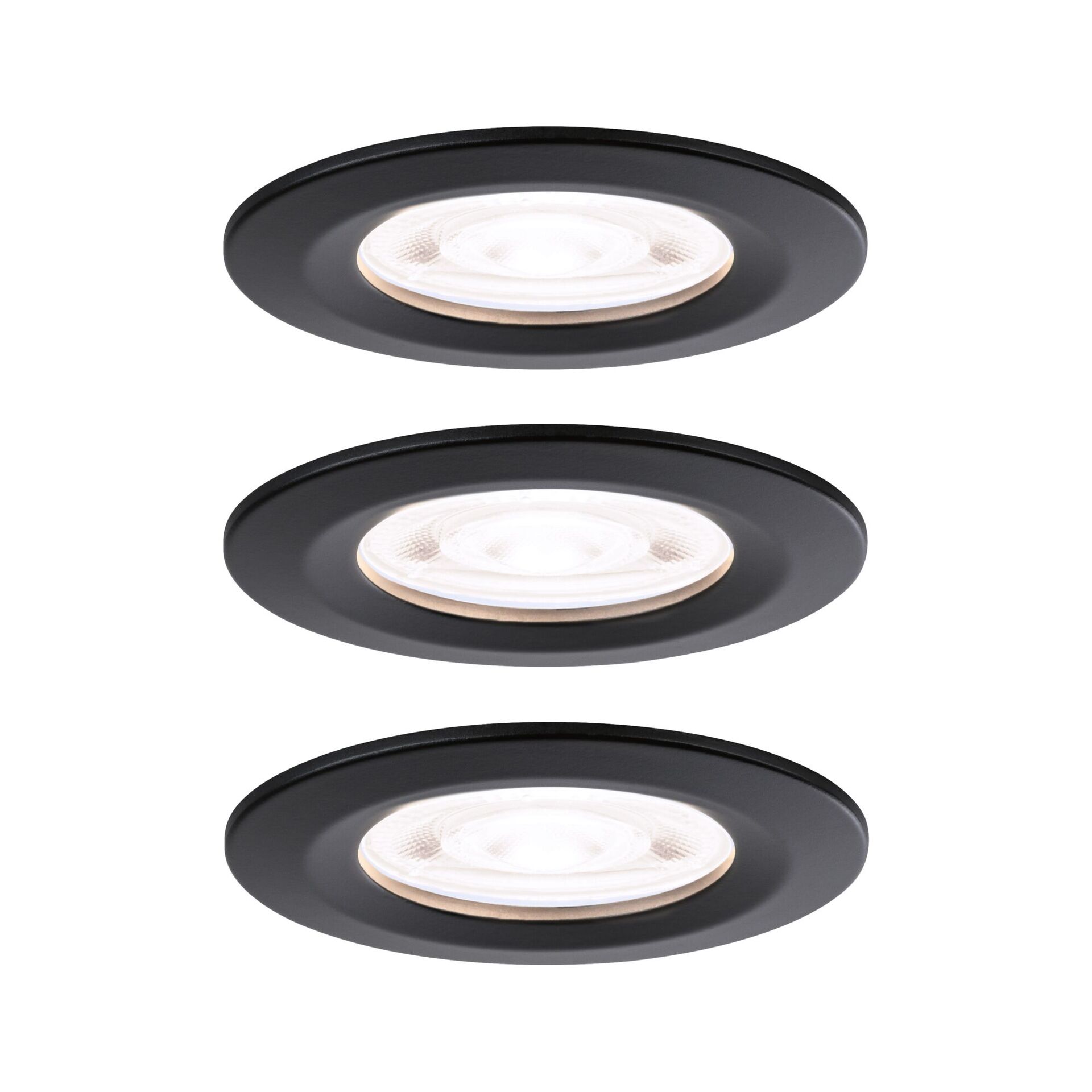 Levně PAULMANN LED vestavné svítidlo Nova GU10 Flat nevýklopné IP44 3x4,9W 230V 4000K černá mat