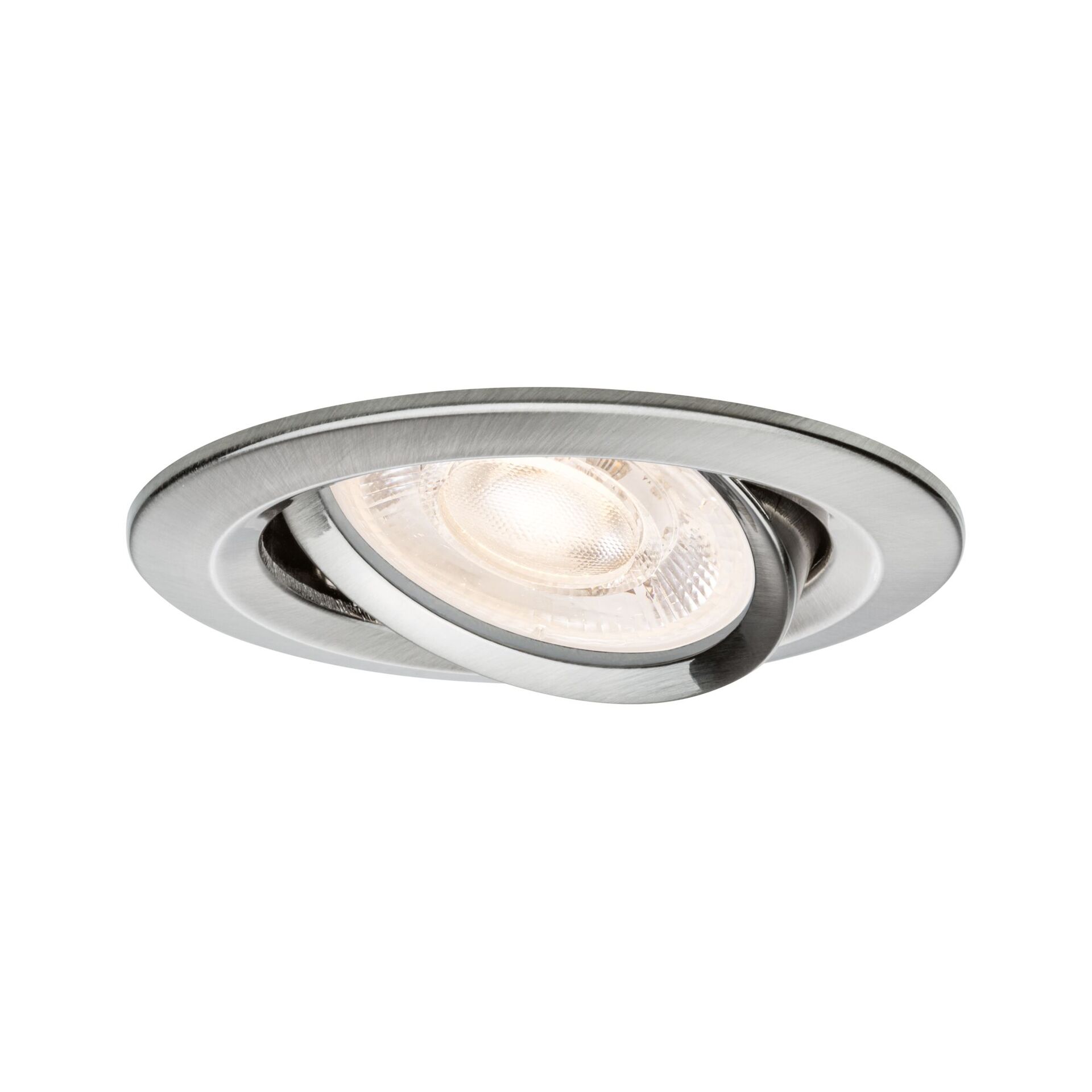 Levně PAULMANN LED vestavné svítidlo Nova Plus GU10 Flat IP65 93mm 4,9W 230V 2700K kov kartáčovaný