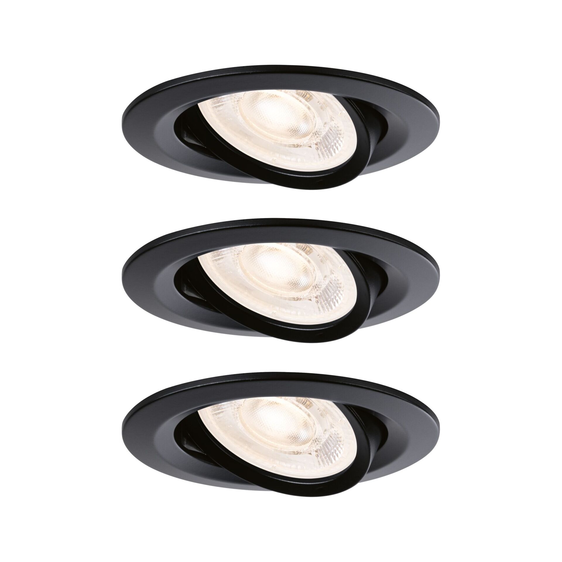 Levně PAULMANN LED vestavné svítidlo Nova Plus GU10 Flat IP65 93mm 3x4,9W 230V stmívatelné 2700K černá mat