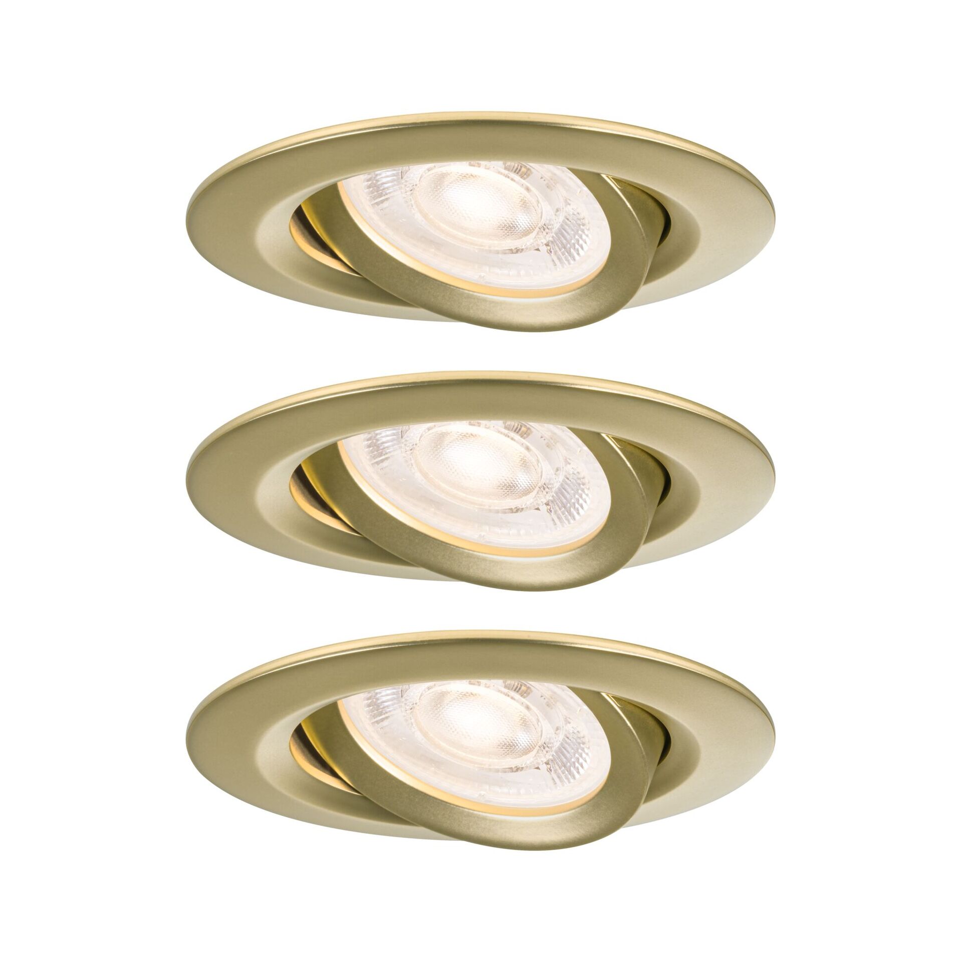 Levně PAULMANN LED vestavné svítidlo Nova Plus GU10 Flat IP65 93mm 3x4,9W 230V stmívatelné 2700K zlatá mat