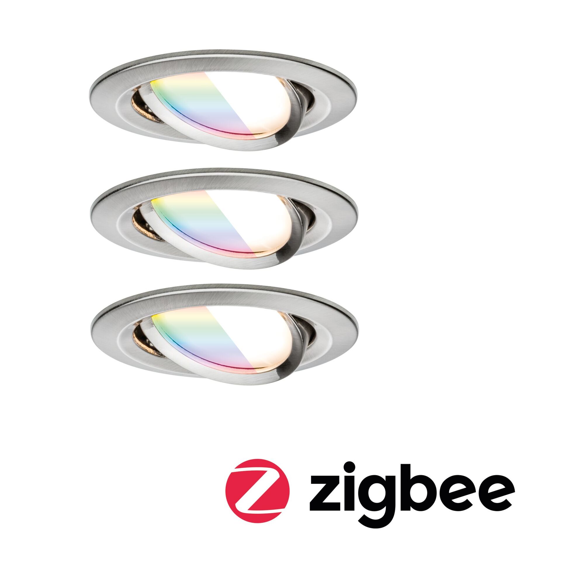 Levně PAULMANN LED vestavné svítidlo Nova Coin kruhové 84mm 50° RGBW+ 3x6W 230V kov kartáčovaný hliník