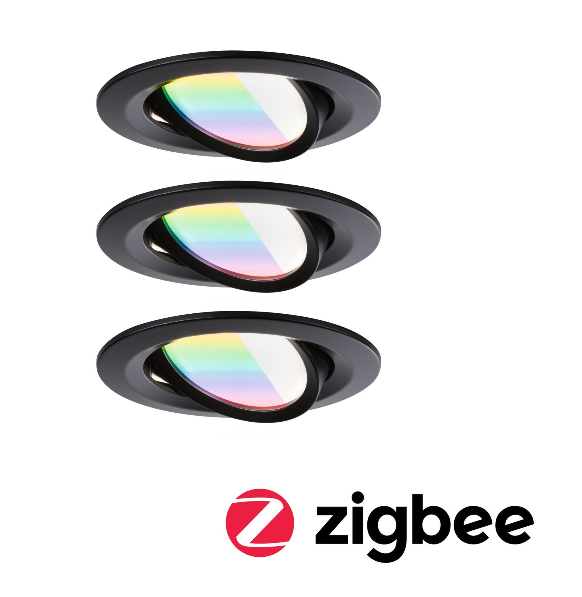 Levně PAULMANN LED vestavné svítidlo Nova Coin kruhové 84mm 50° RGBW+ 3x6W 230V černá mat hliník