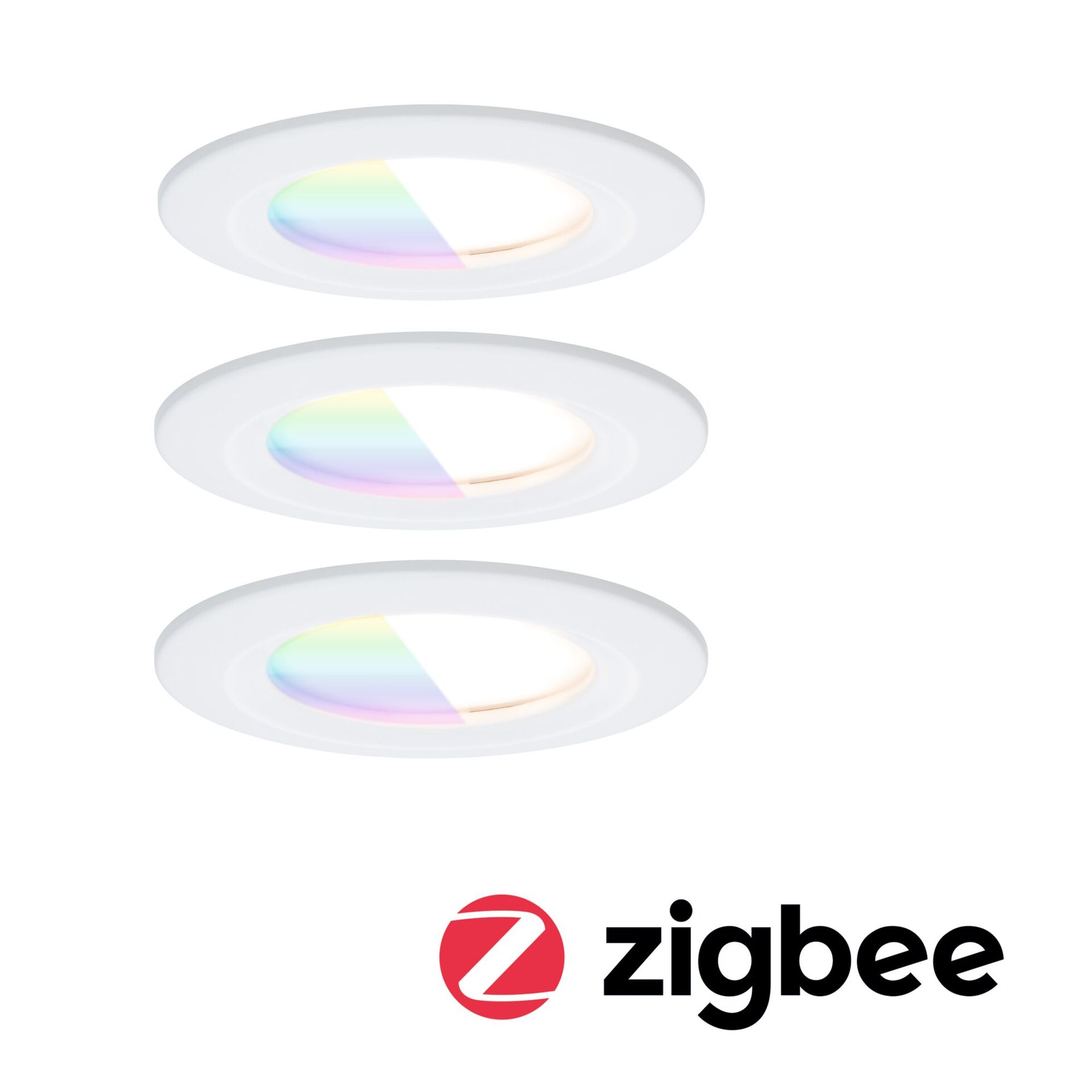 Levně PAULMANN LED vestavné svítidlo Nova Coin IP44 kruhové 78mm RGBW+ 3x6W 230V bílá mat hliník