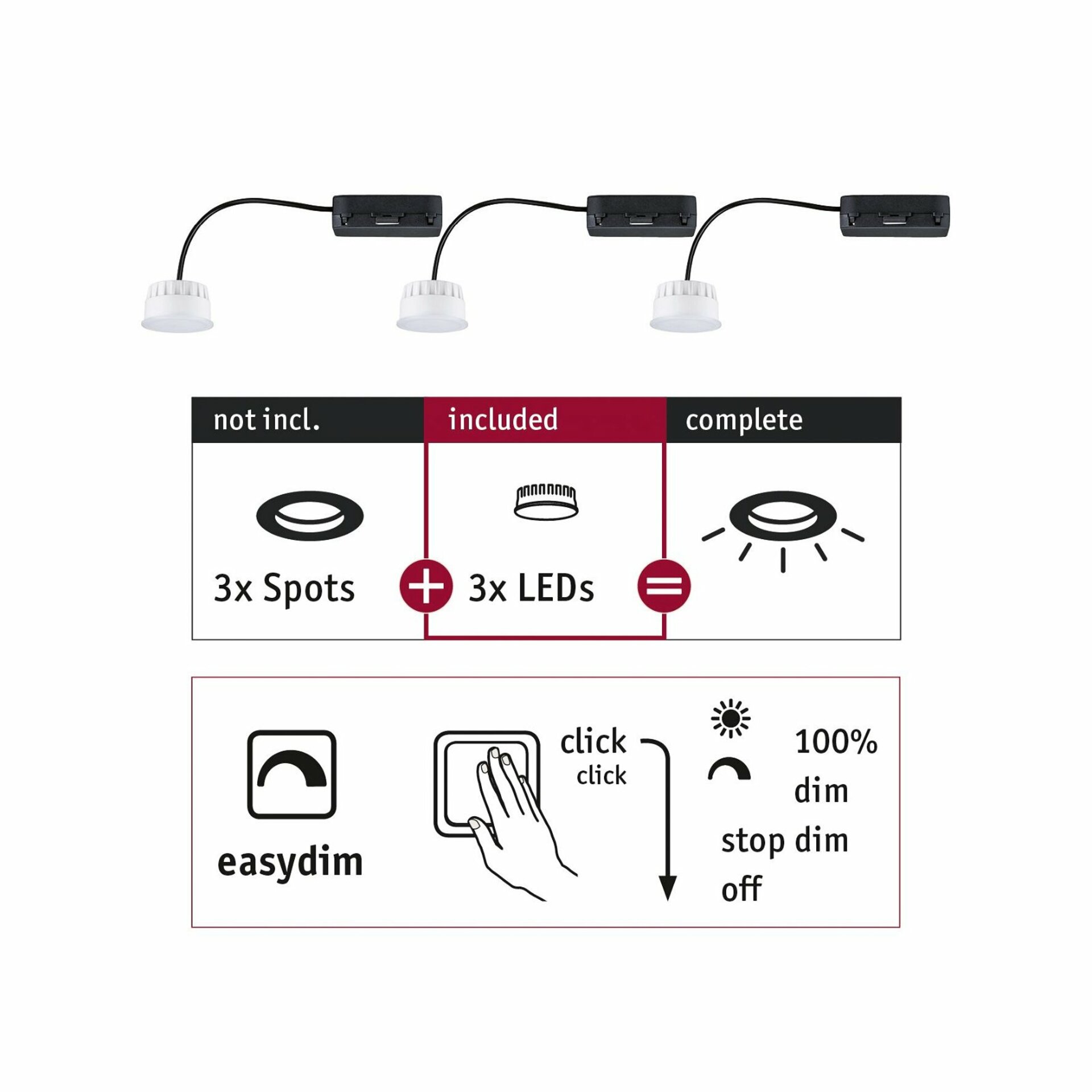 Levně PAULMANN Vestavné svítidlo Choose LED-Modul Coin EasyDim 3x6,5W 2.700 924.77