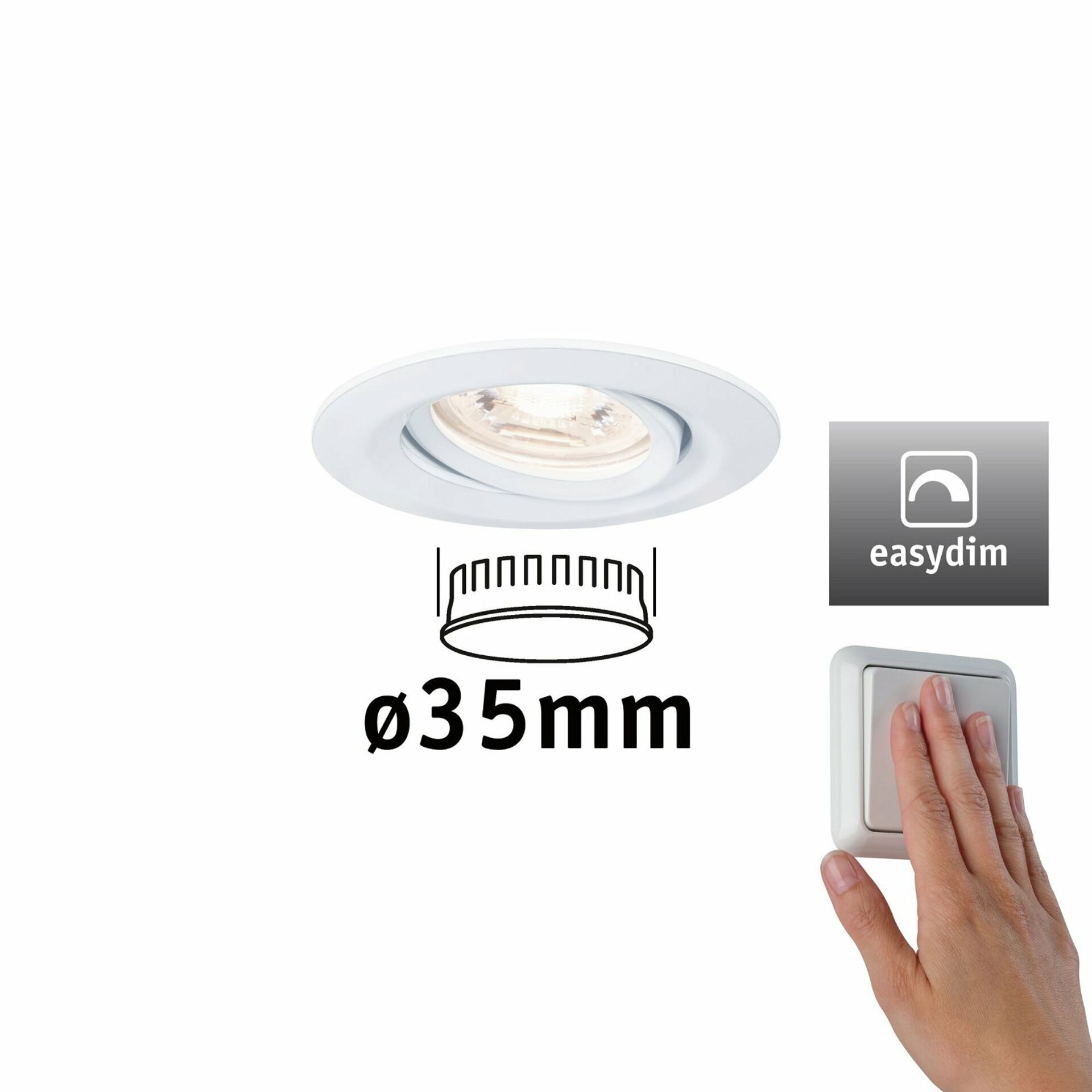 PAULMANN LED vestavné svítidlo Nova mini Plus EasyDim výklopné 1x4,2W 2700K bílá mat 230V 929.70