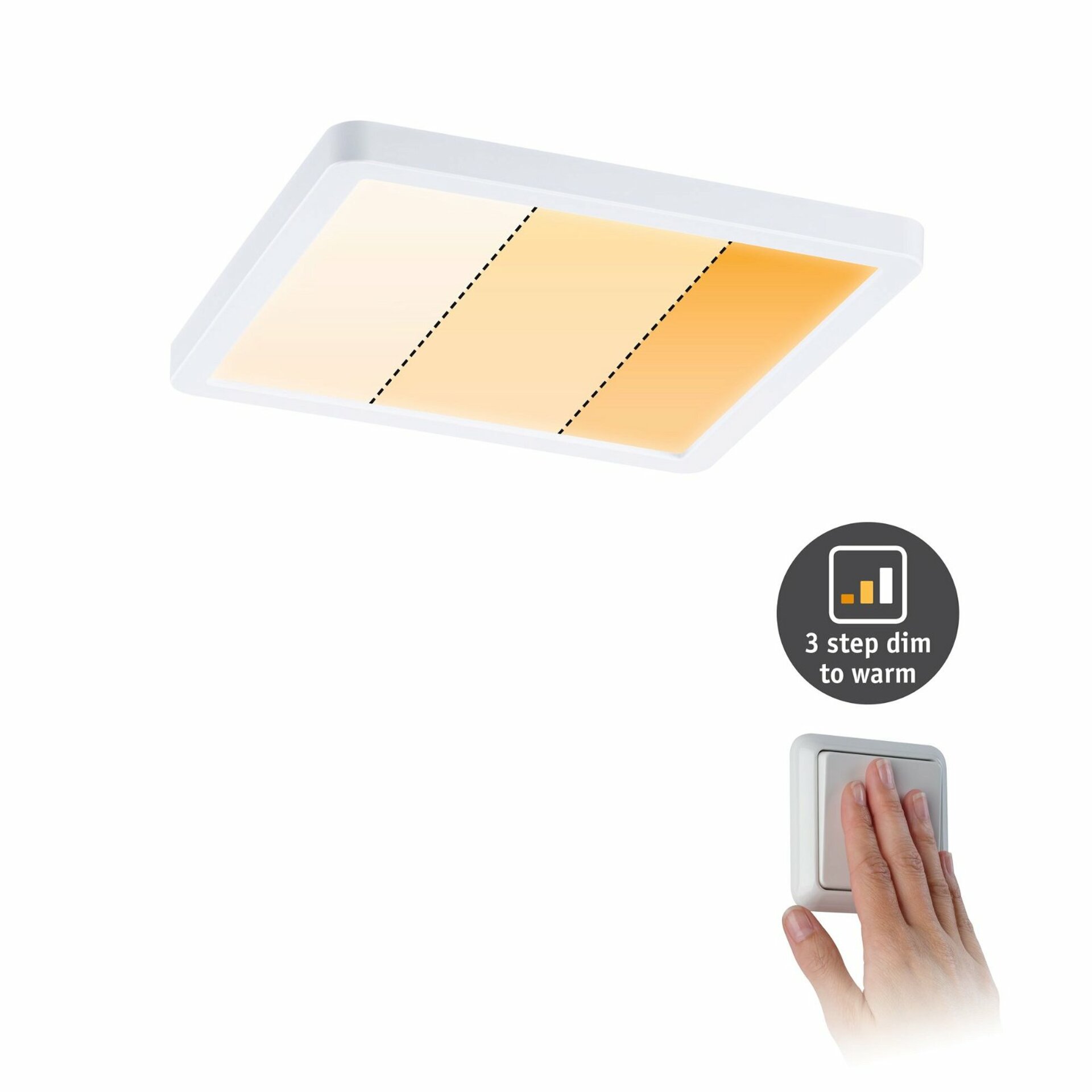 PAULMANN LED vestavné svítidlo Areo VariFit IP44 hranaté 175x175mm 13W bílá mat WarmDim 3-krokové-stmívatelné 929.93