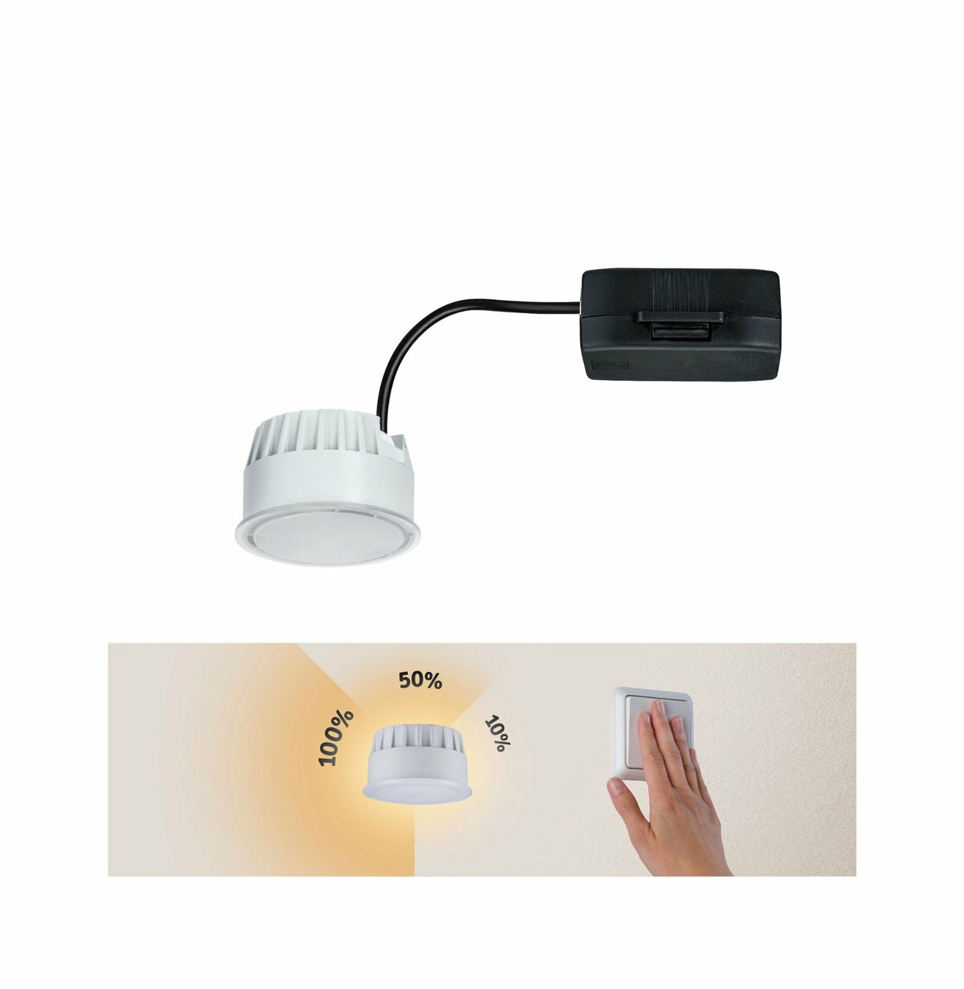 Levně PAULMANN LED Modul vestavné svítidlo 3-krokové-stmívatelné Nova Coin kruhové 50mm Coin 6W 470lm 230V 2700K satén