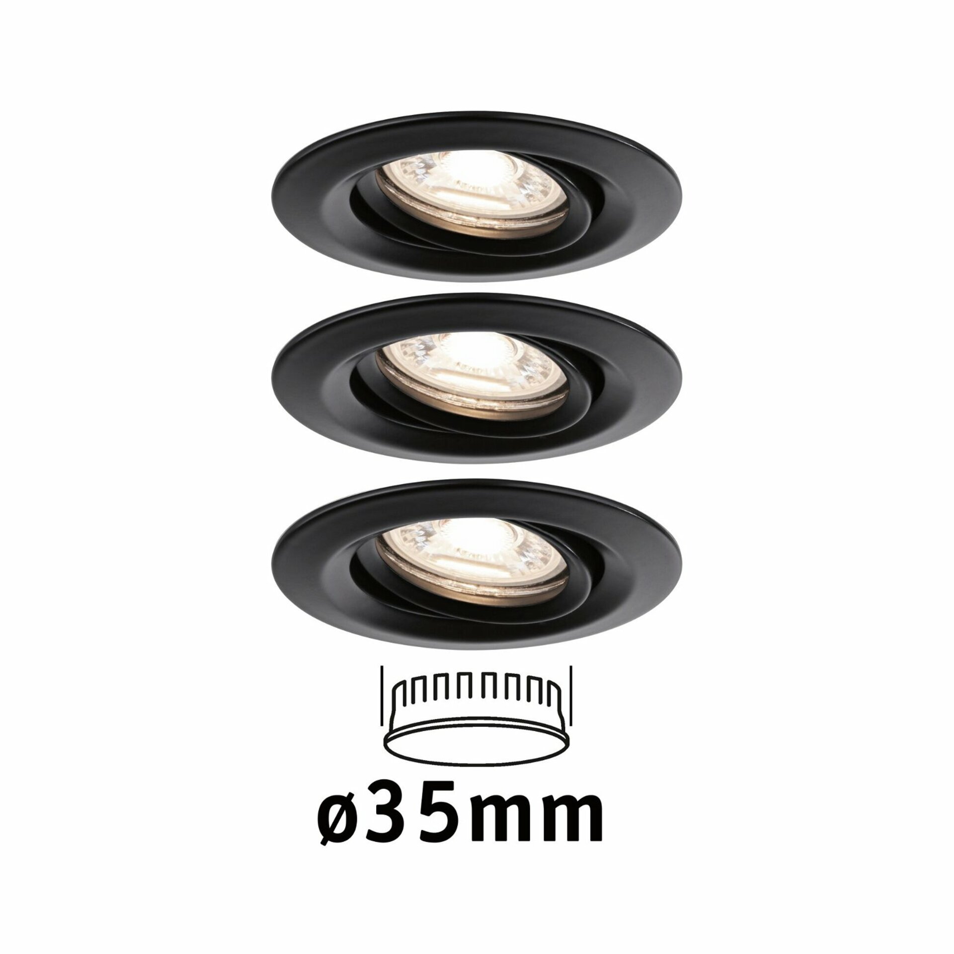 PAULMANN LED vestavné svítidlo Nova Mini Coin základní sada výklopné 66mm 15° Coin 3x4W 230V 2700K