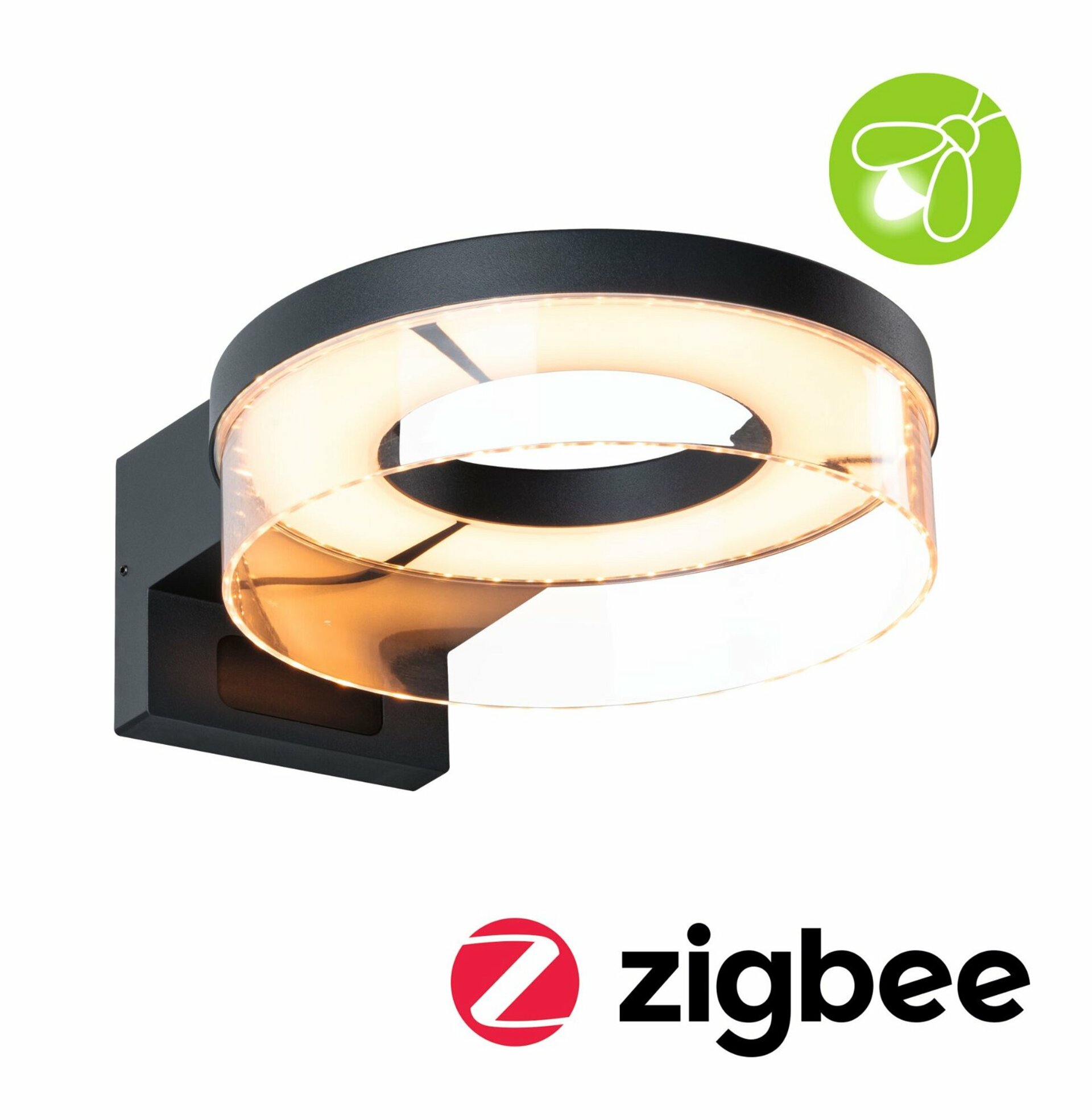 PAULMANN LED venkovní nástěnné svítidlo Smart Home Zigbee 3.0 Capea pohybové čidlo neláká hmyz IP44 231mm CCT 12,5W 230V antracit hliník