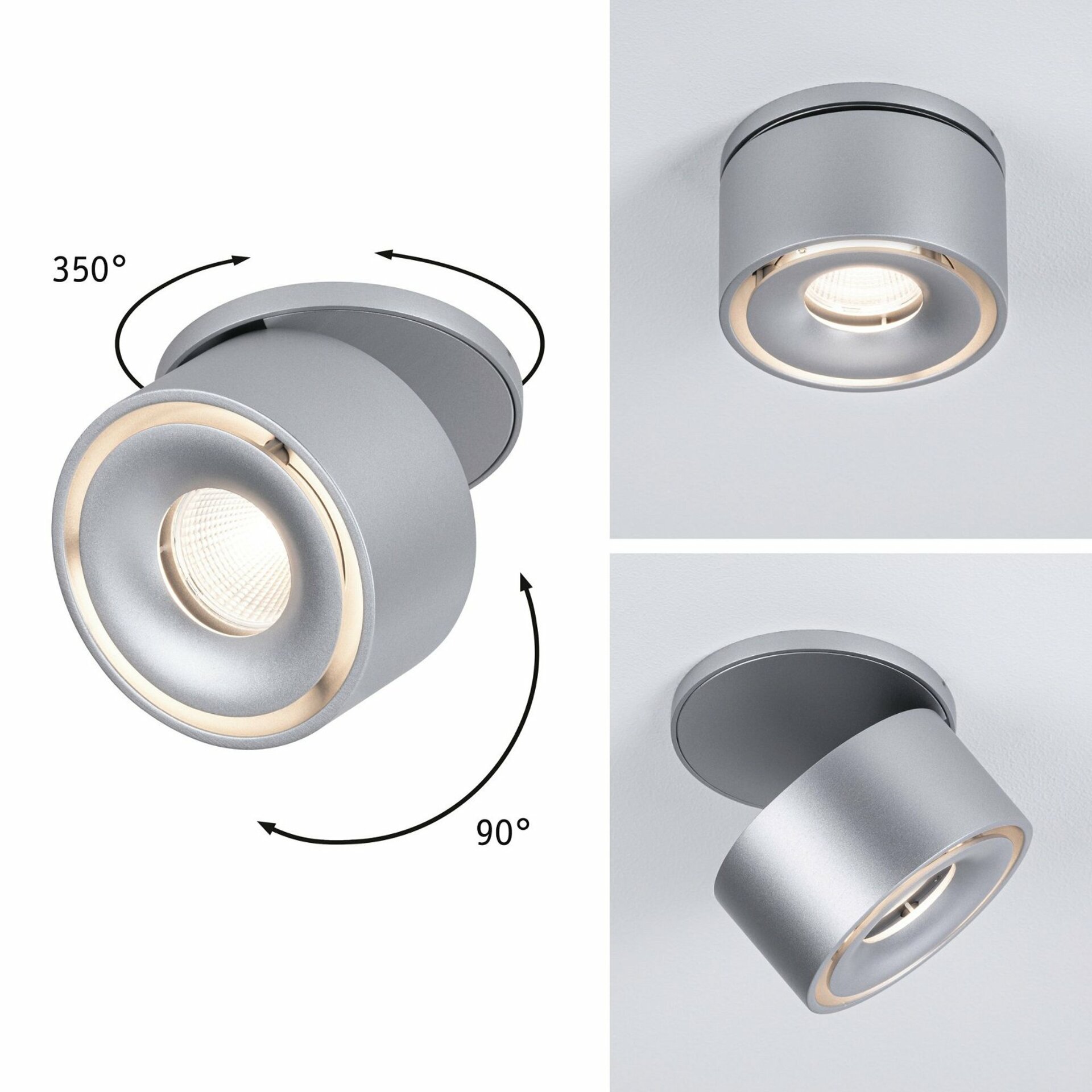 PAULMANN Vestavné svítidlo LED Spircle matný chrom 8,0W 3.000K 36° 933.74