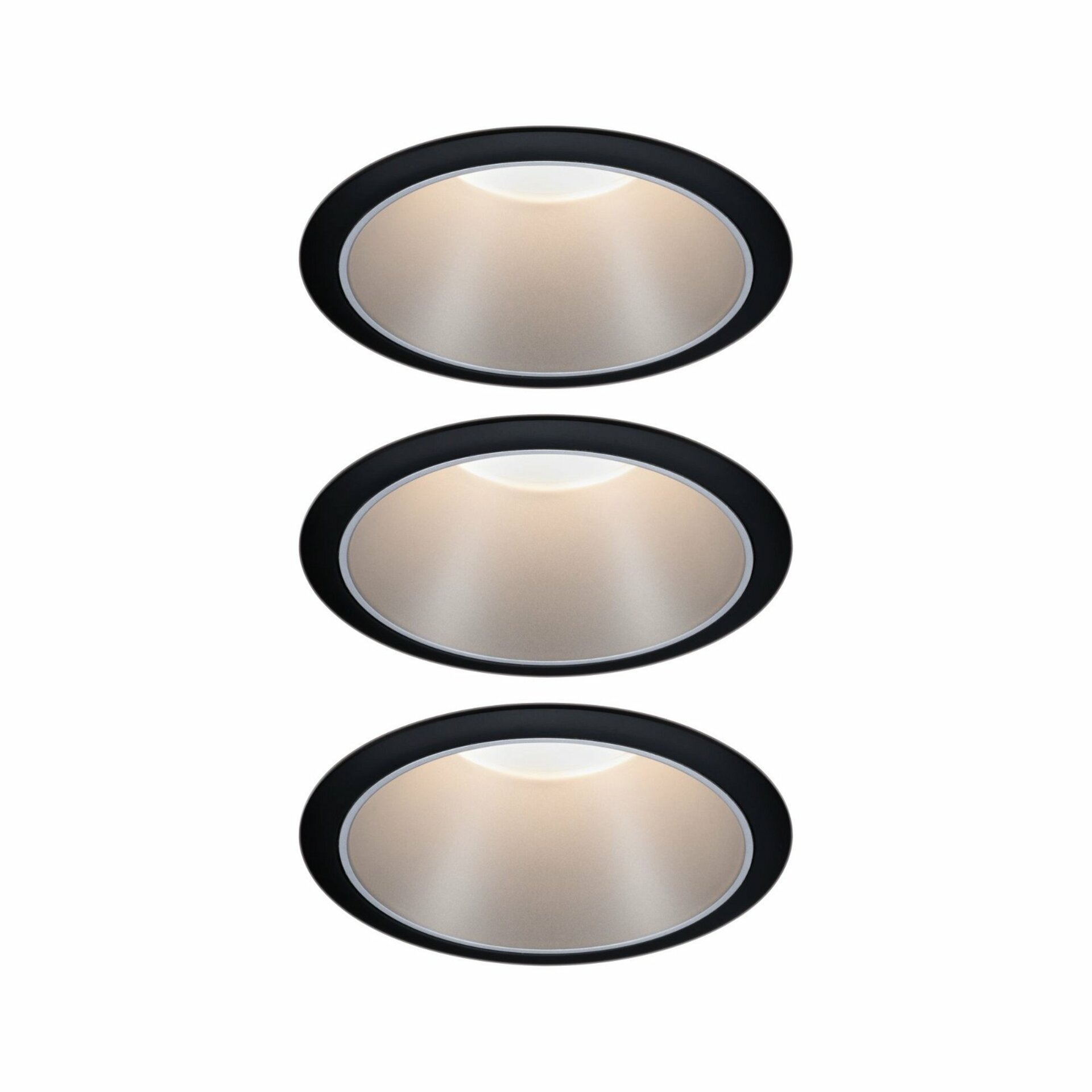 Levně PAULMANN Vestavné svítidlo LED Cole 3x6,5W černá/stříbrná mat 3-krokové-stmívatelné 2700K teplá bílá 934.08
