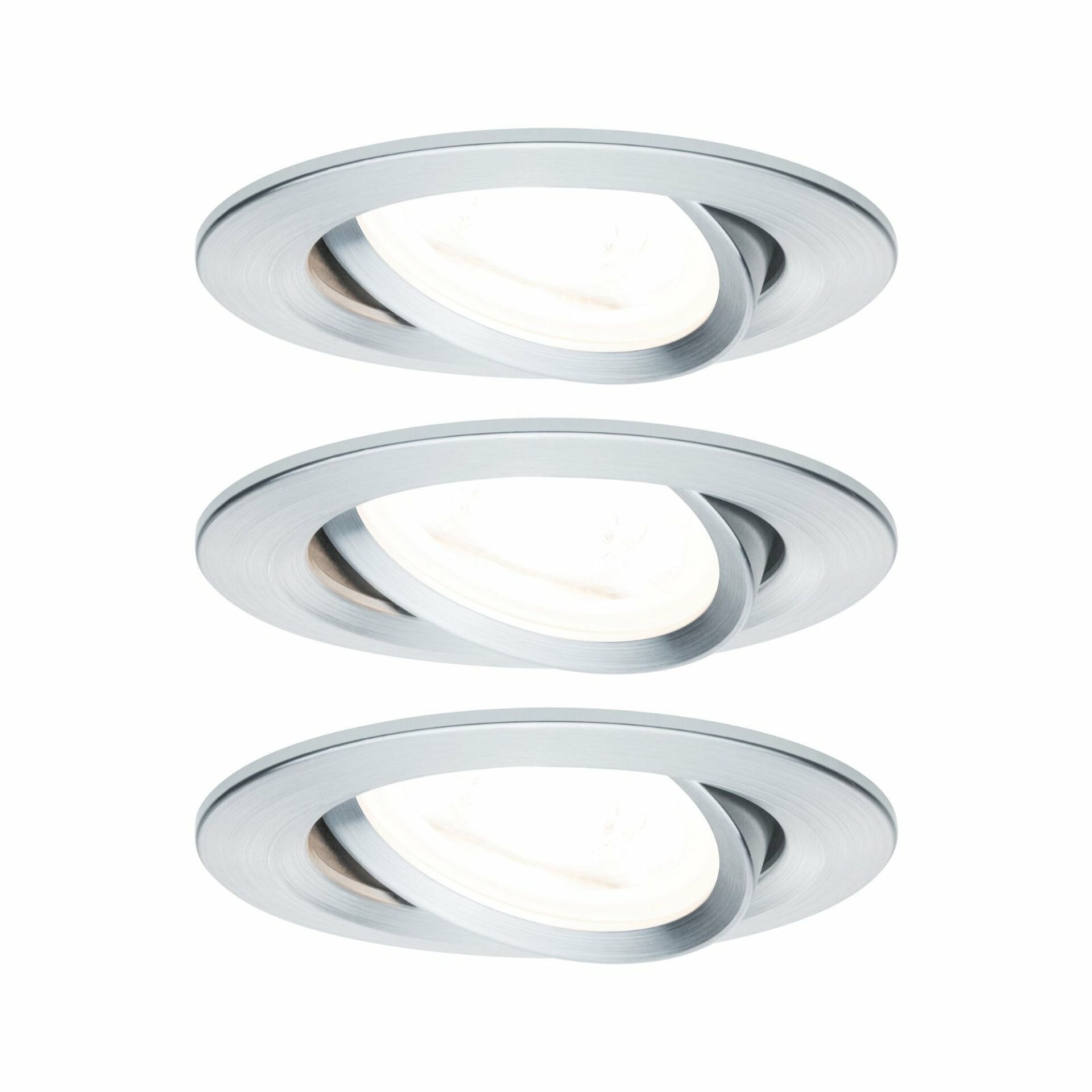 PAULMANN Vestavné svítidlo LED Nova kruhové 3x6,5W GU10 hliník broušený nastavitelné 934.33 P 93433