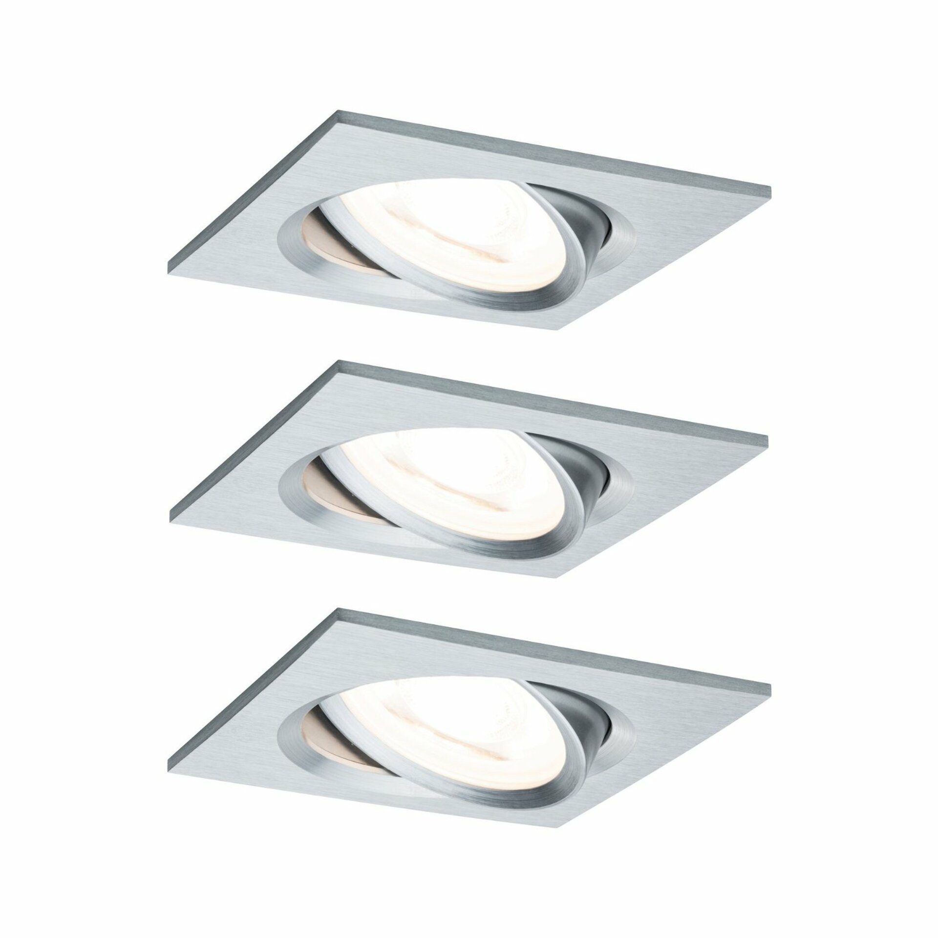 PAULMANN Vestavné svítidlo LED Nova hranaté 3x6,5W GU10 hliník broušený výklopné 934.38 P 93438