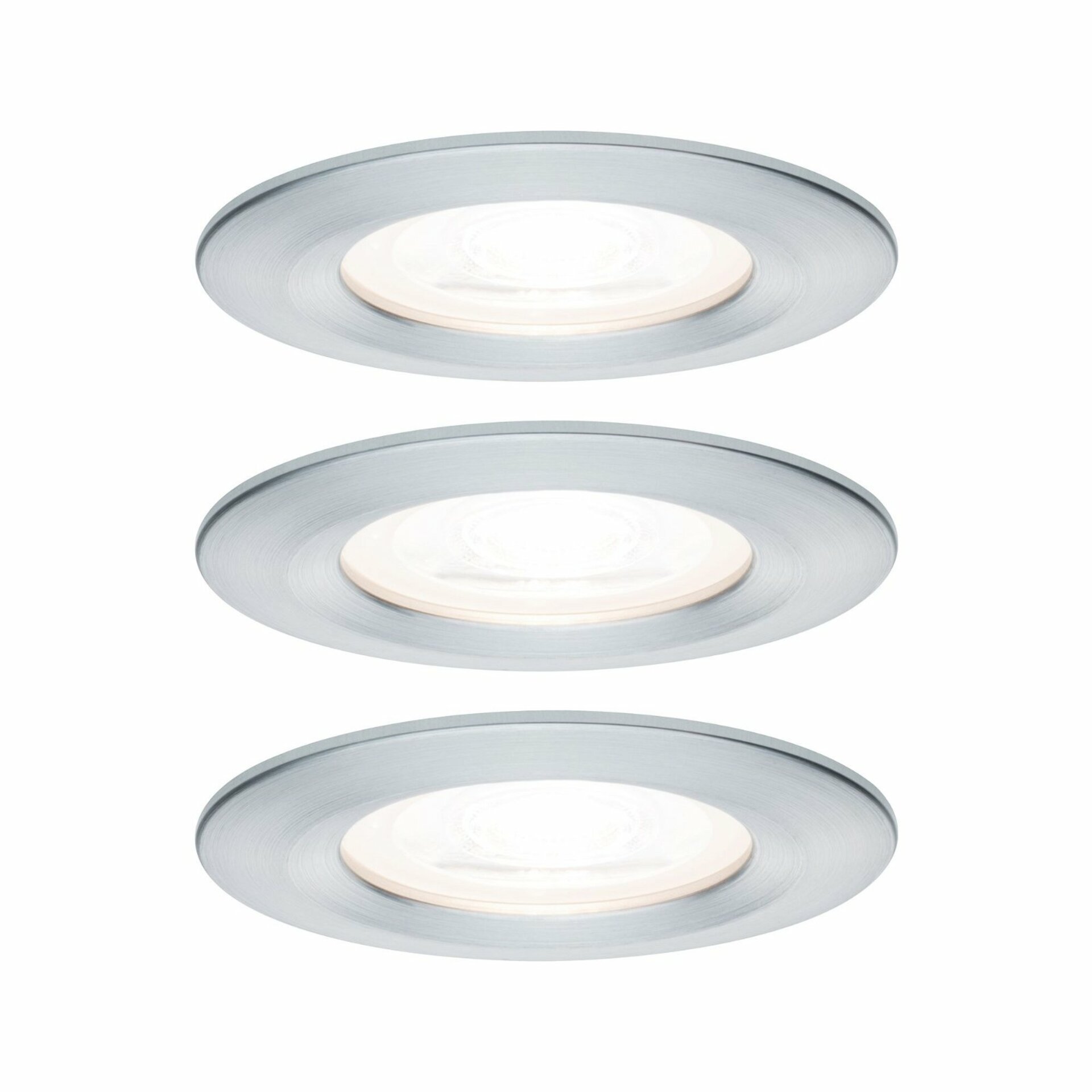 PAULMANN Vestavné svítidlo LED Nova kruhové 3x6,5W GU10 hliník broušený nevýklopné 934.44 P 93444