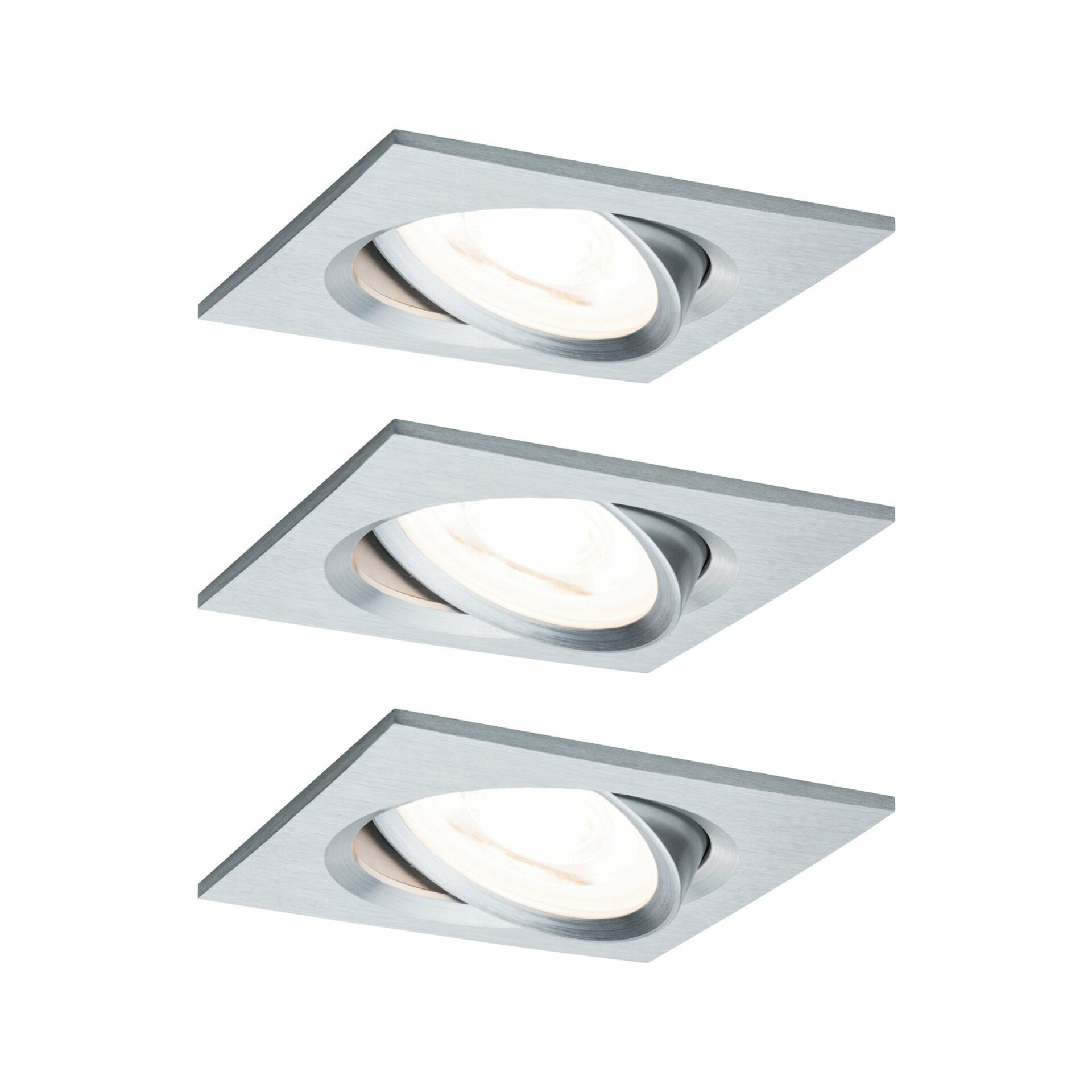 PAULMANN Vestavné svítidlo LED Nova hranaté 3x6,5W hliník broušený výklopné 934.56 P 93456