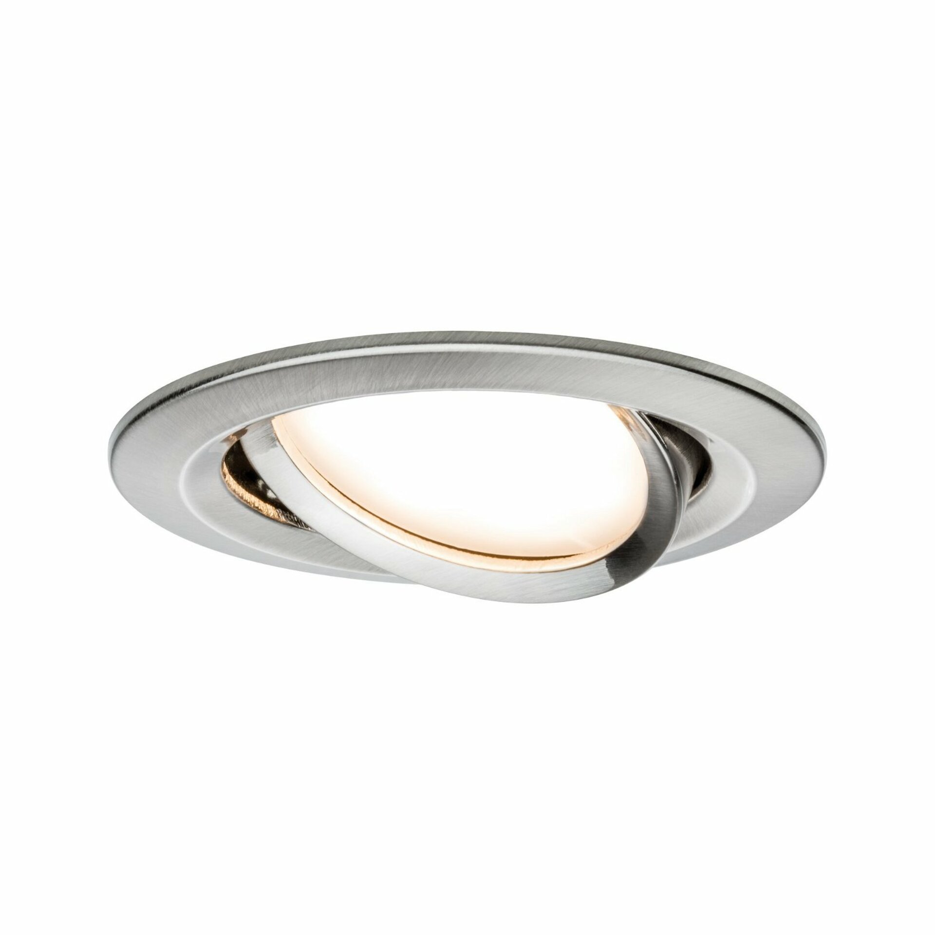 PAULMANN Vestavné svítidlo LED Nova kruhové 1x6,5W kov kartáčovaný výklopné 3-krokové-stmívatelné 934.82 P 93482