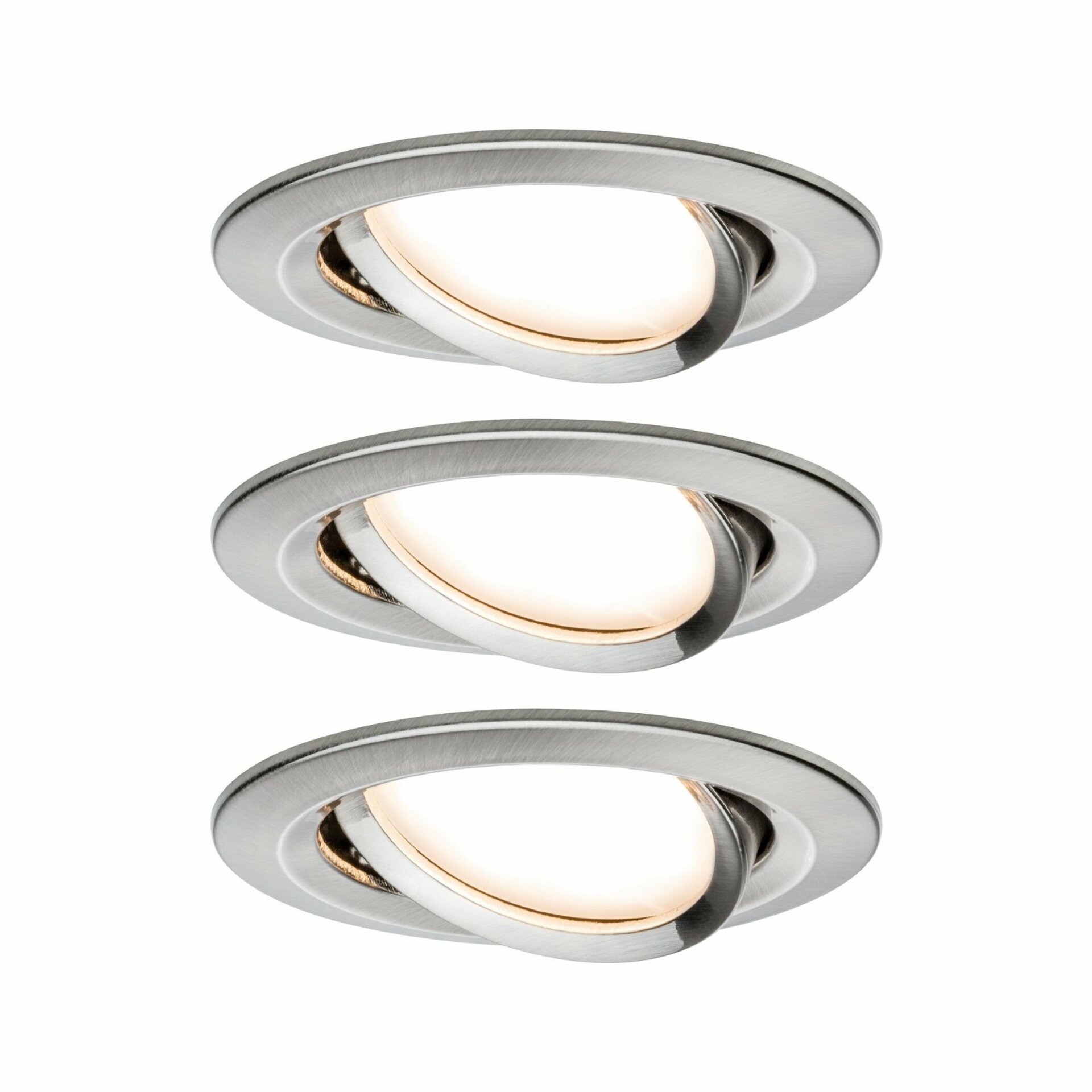 PAULMANN Vestavné svítidlo LED Nova kruhové 3x6,5W kov kartáčovaný nastavitelné 3-krokové-stmívatelné 934.83 P 93483