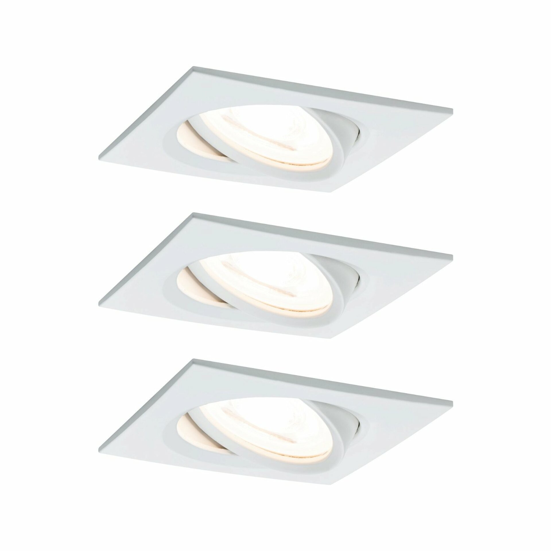 PAULMANN Vestavné svítidlo LED Nova hranaté 3x6,5W bílá mat výklopné 3-krokové-stmívatelné 934.90 P 93490