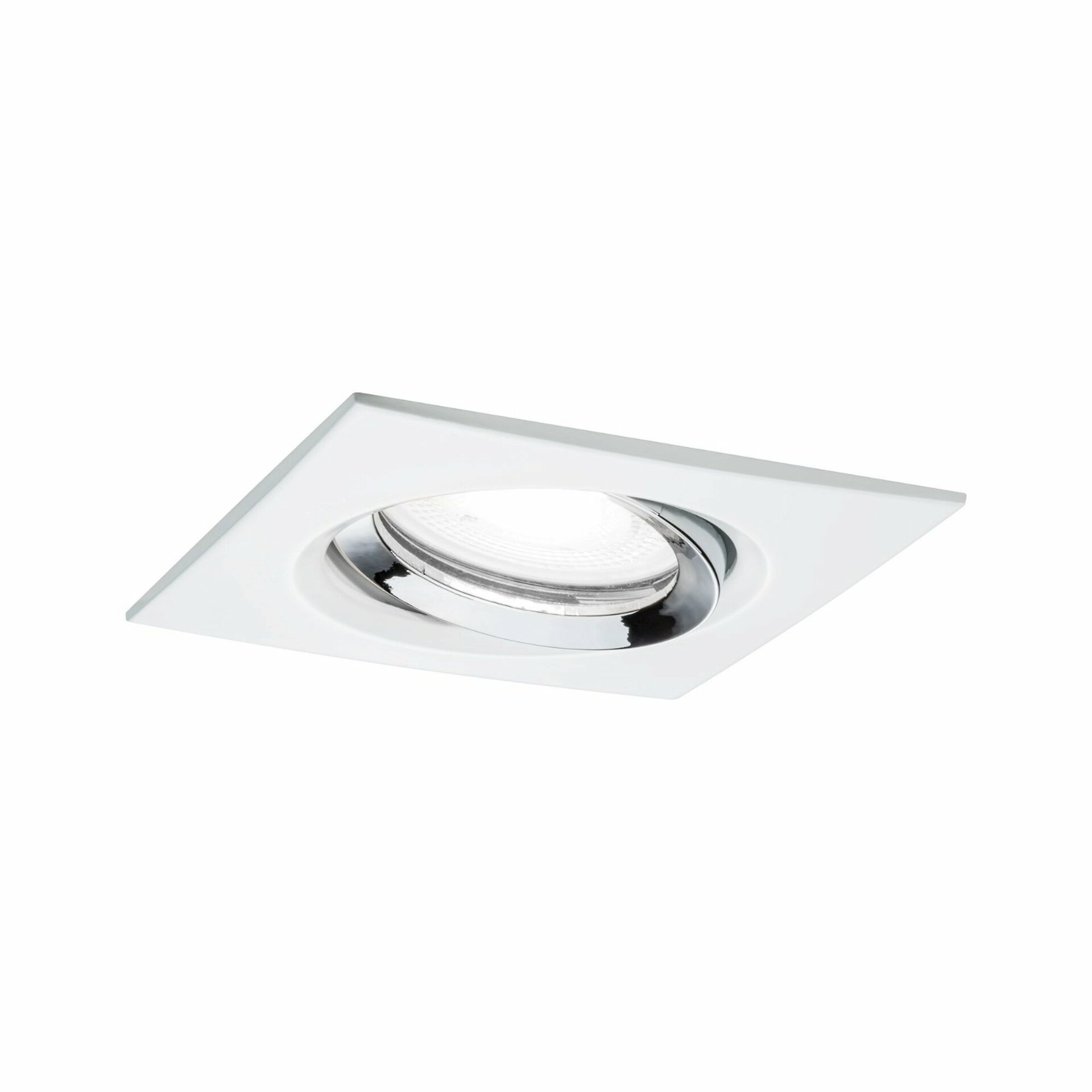 PAULMANN Vestavné svítidlo LED Nova Plus hranaté 1x6W GU10 bílá mat chrom výklopné stmívatelné 936.74 P 93674