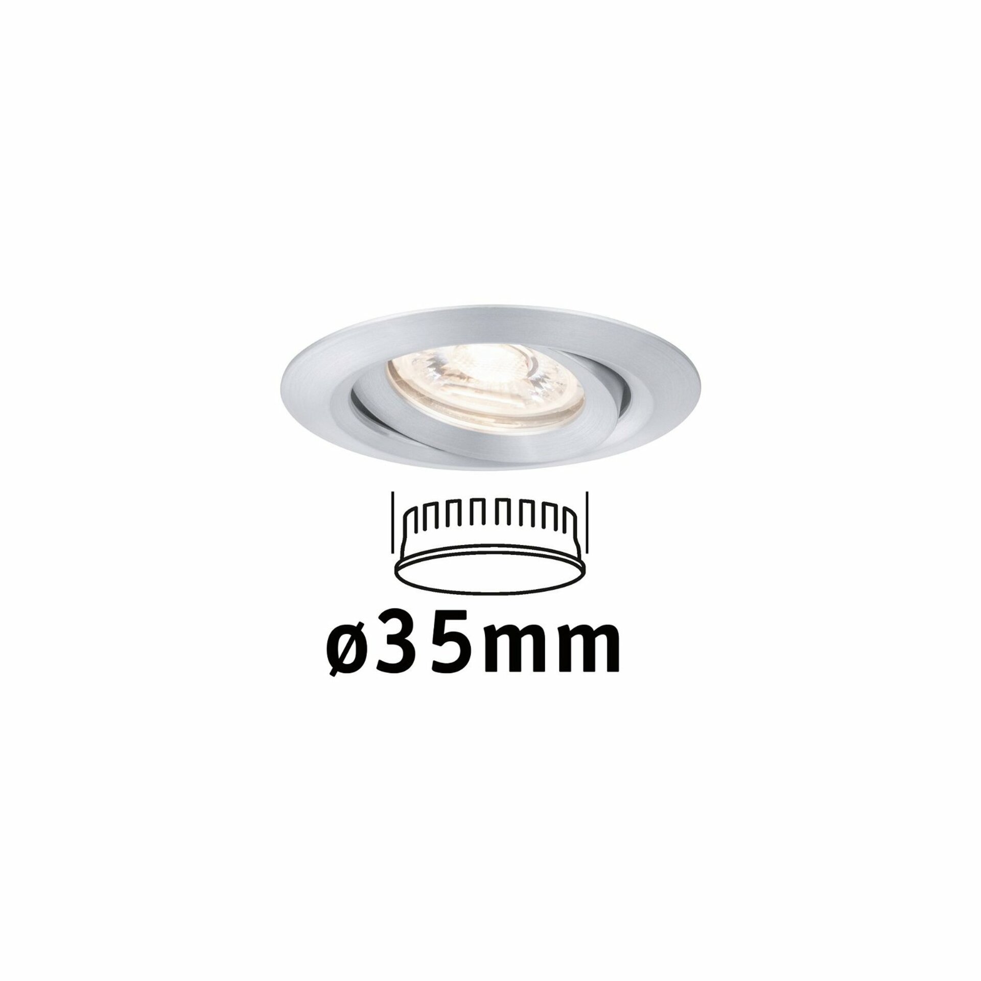 PAULMANN LED vestavné svítidlo Nova mini výklopné 1x4W 2700K hliník broušený 230V 942.96