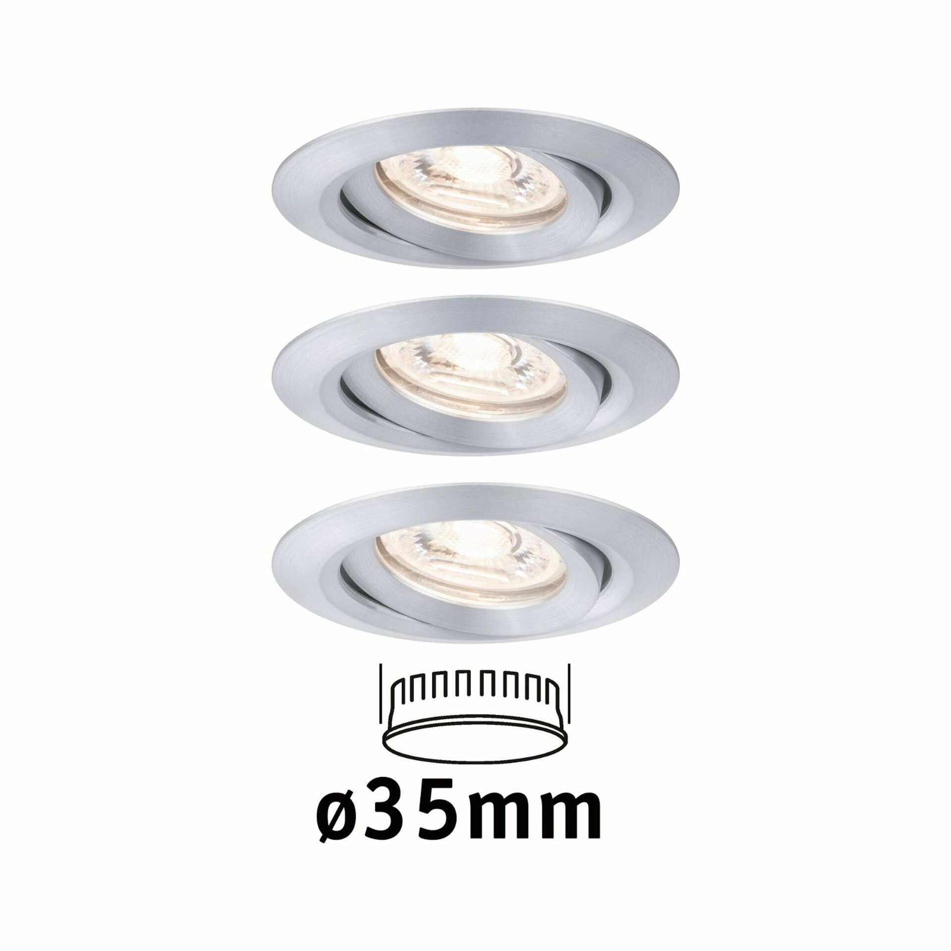 PAULMANN LED vestavné svítidlo Nova mini výklopné 3x4W 2700K hliník broušený 230V 942.97