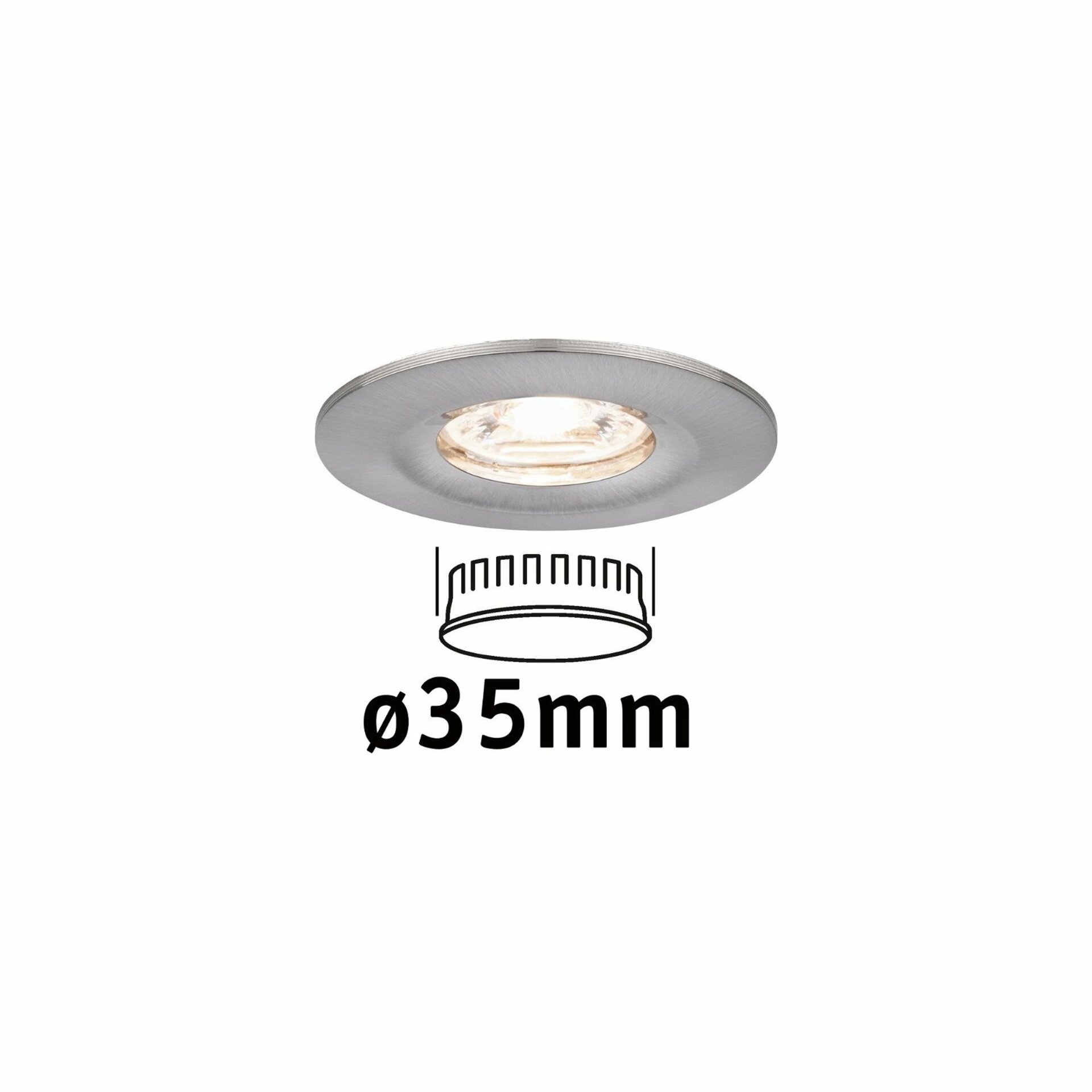 PAULMANN LED vestavné svítidlo Nova mini nevýklopné IP44 1x4W 2700K kov kartáčovaný 230V 943.00