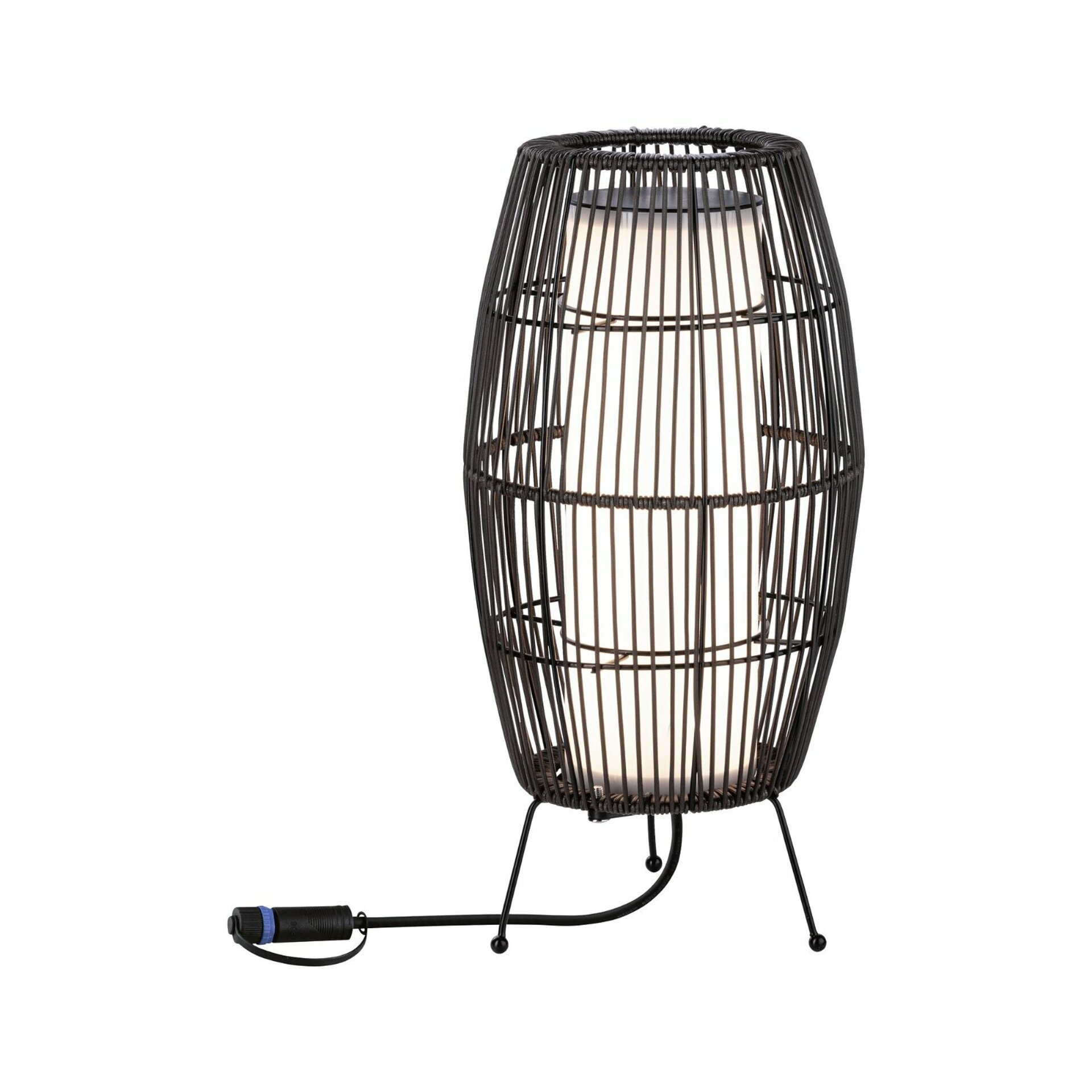 Levně PAULMANN Plug & Shine světelný objekt Basket IP44 3.000K 7,8W 24V antracit 40x20cm 943.19