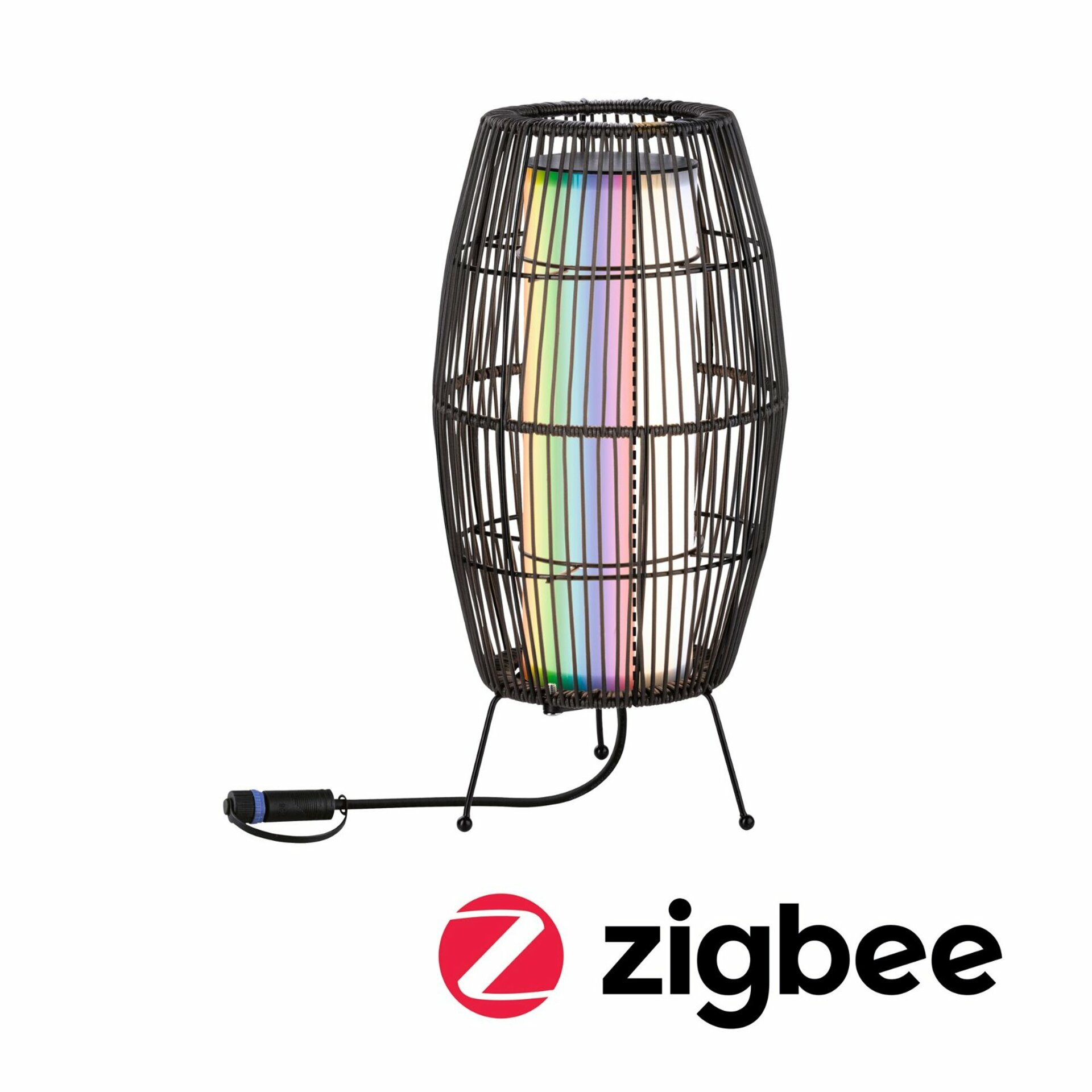 Levně PAULMANN Plug & Shine LED světelný objekt Smart Home Zigbee Basket IP44 RGBW 3,2W černá 947.54