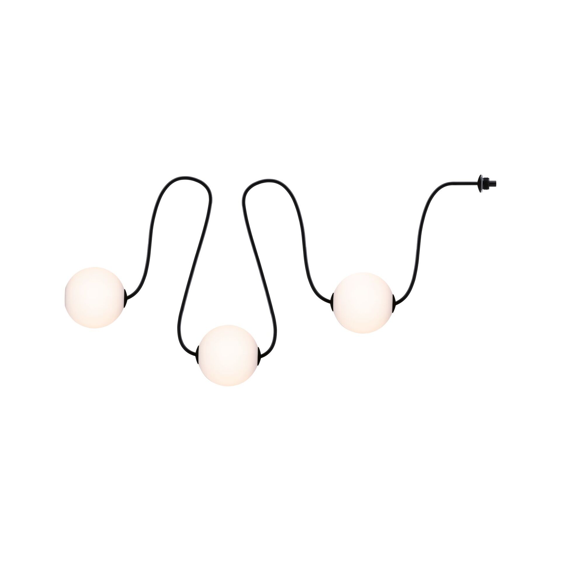Levně PAULMANN Plug & Shine LED světelný řetěz Naima prodlužovací sada IP67 3000K 3x1W 1,71m černá
